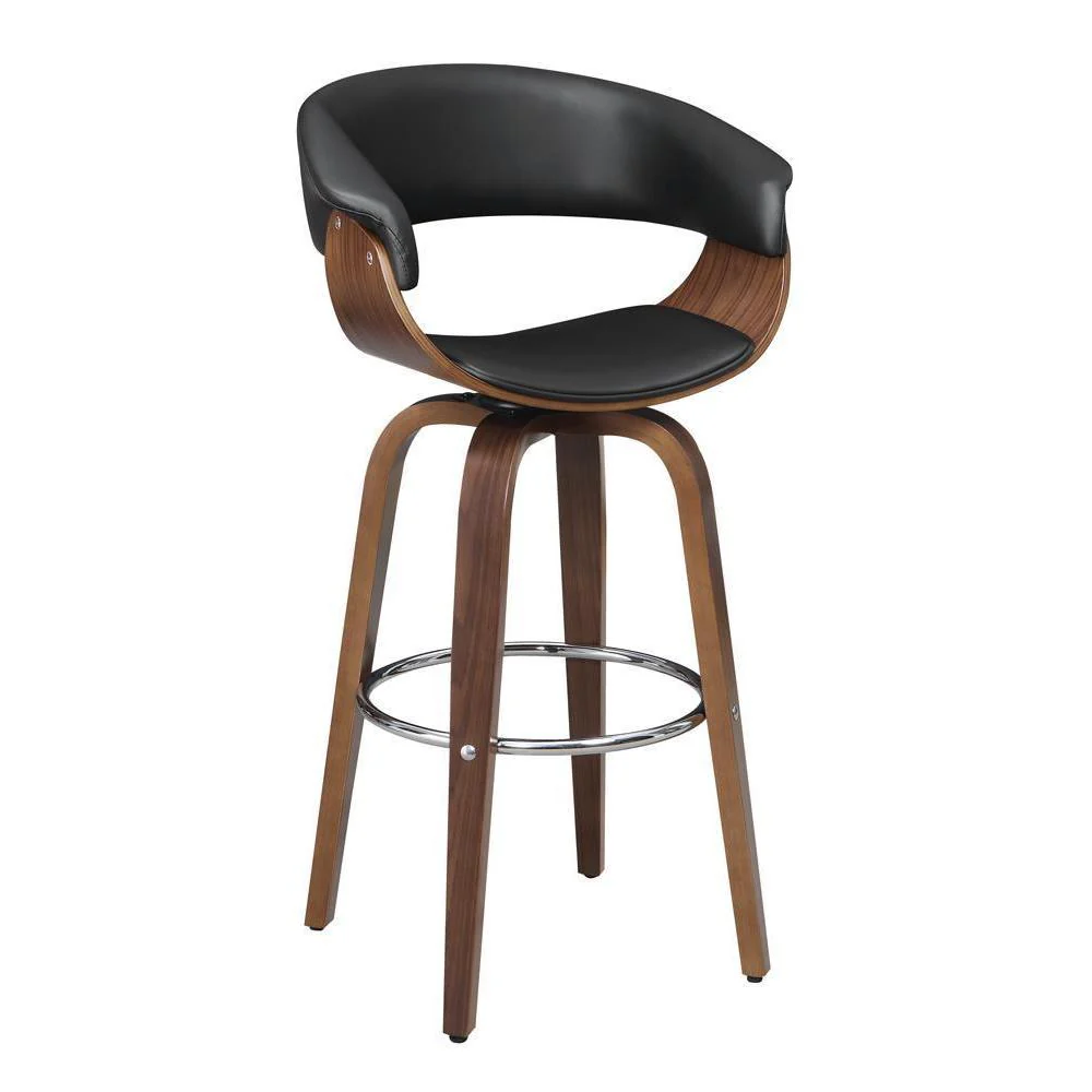 Bar Stools: Wood Swivel Bar Stool - Black - Image 8