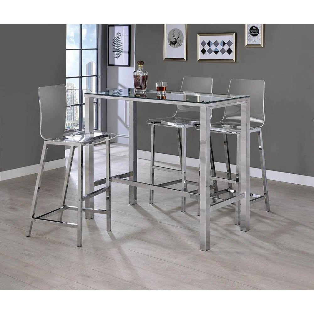 Bar Table With Glass Top - Pearl Silver - Image 4