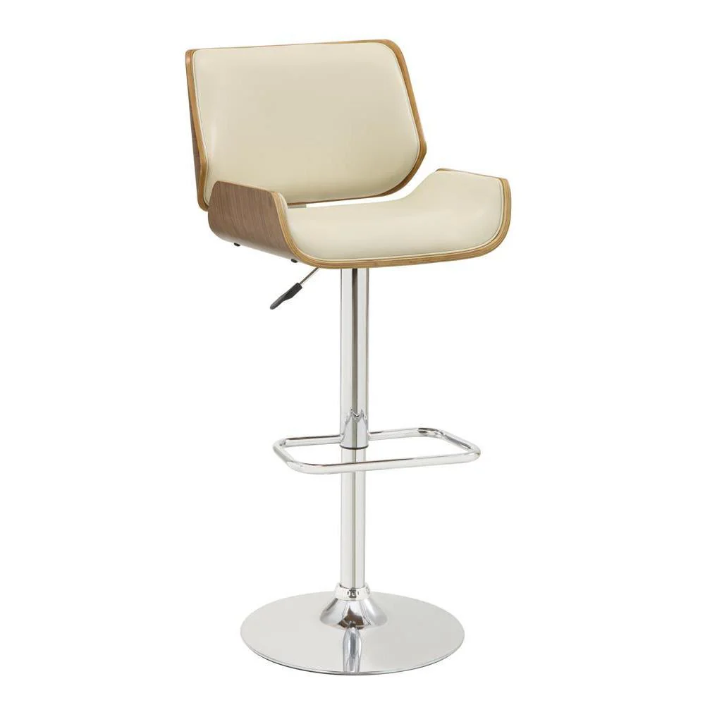 Coaster Folsom Upholstered Adjustable Bar Stool Ecru and Chrome - Image 4