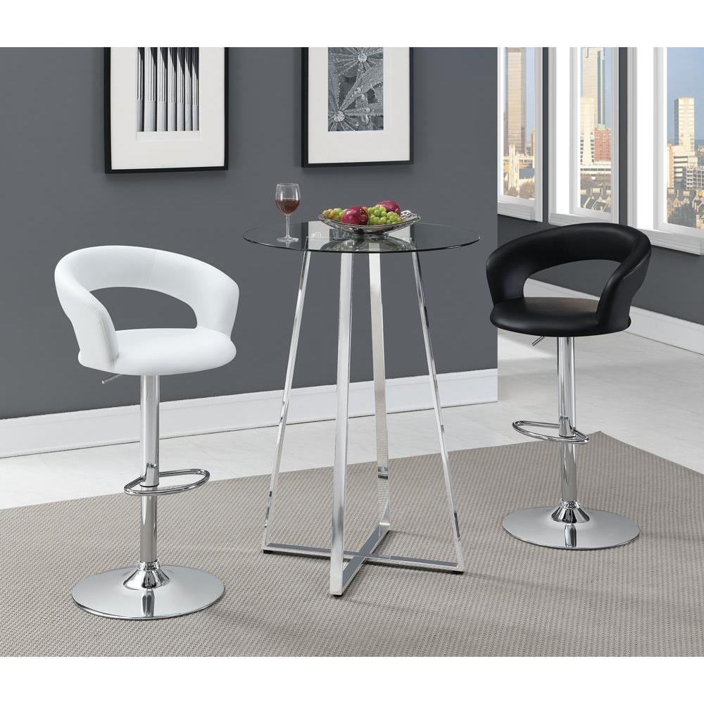 Bar Tables: Gas Lift - Adjustable Bar Stool - Black - Image 6
