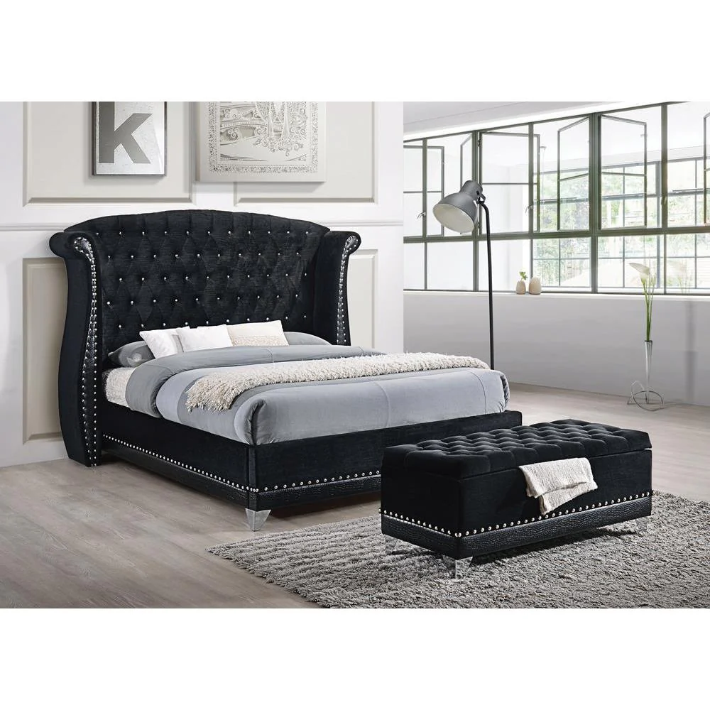 Barzini Bedroom - Queen Bed - Black - Image 2