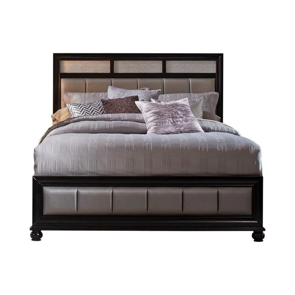 Barzini Bedroom - Queen Bed - Pearl Silver And Black - Image 3