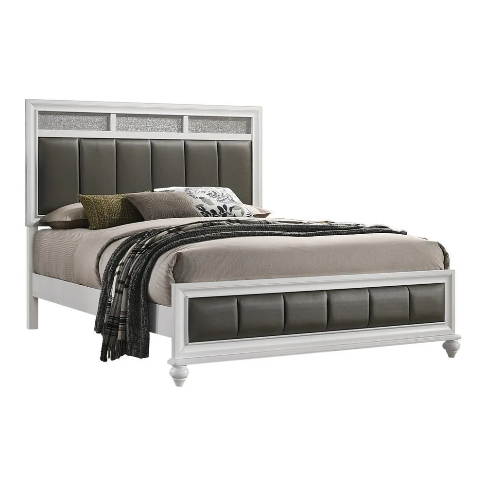Barzini - Queen Bed - White And Gray - Image 2