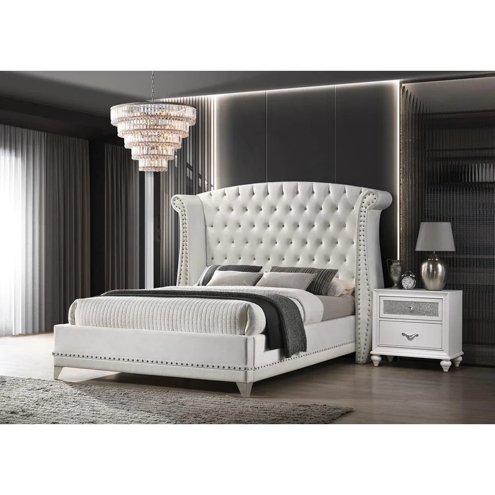 Barzini - Upholstered Bed - Eastern King Bed - White