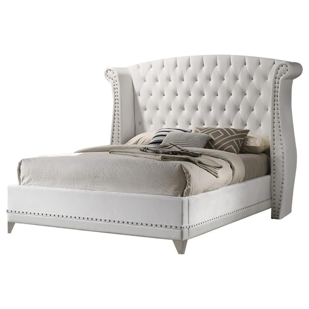 Barzini - Upholstered Bed - Queen Bed - White - Image 2