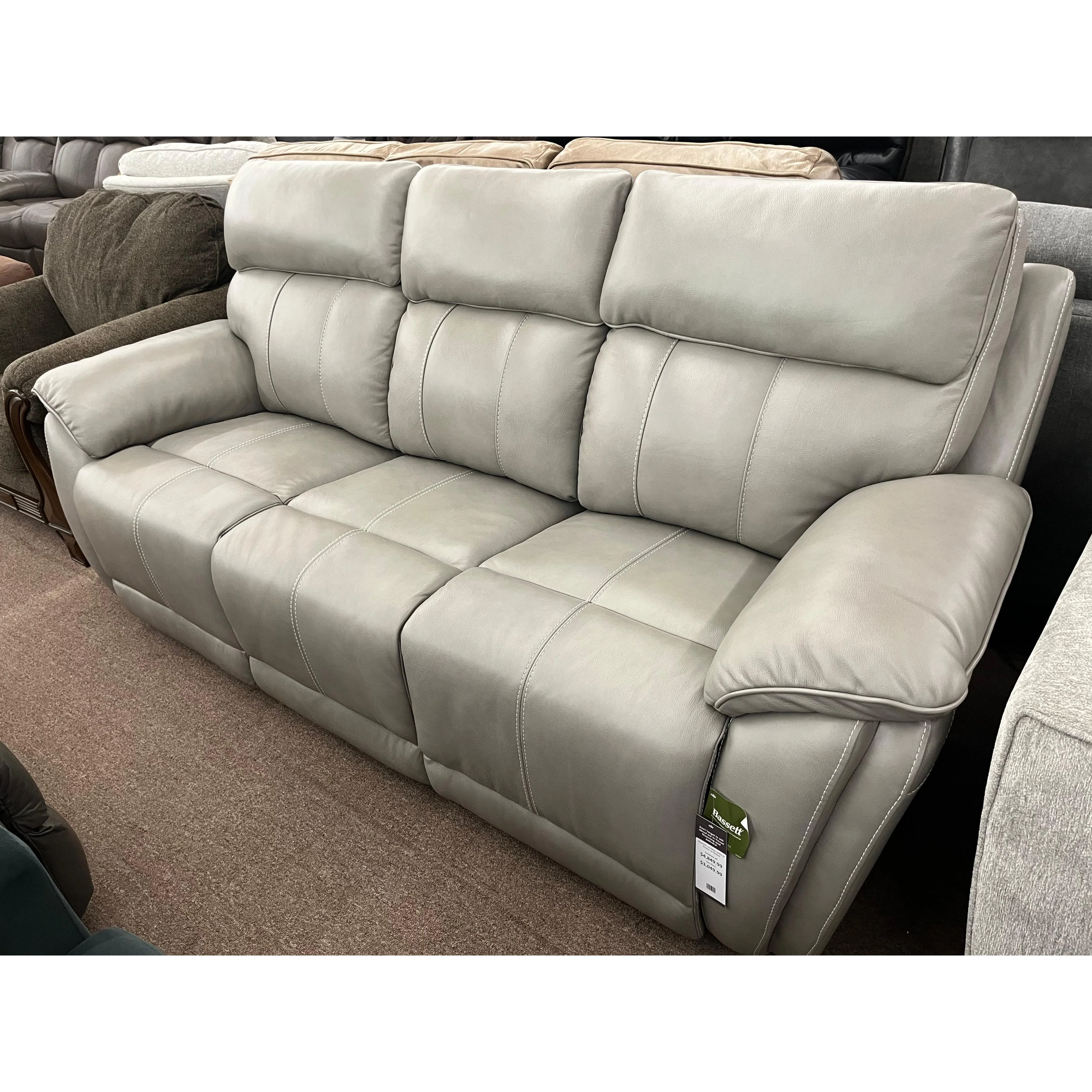 Bassett Levitate Sofa w/ Power in Nickel - Image 3