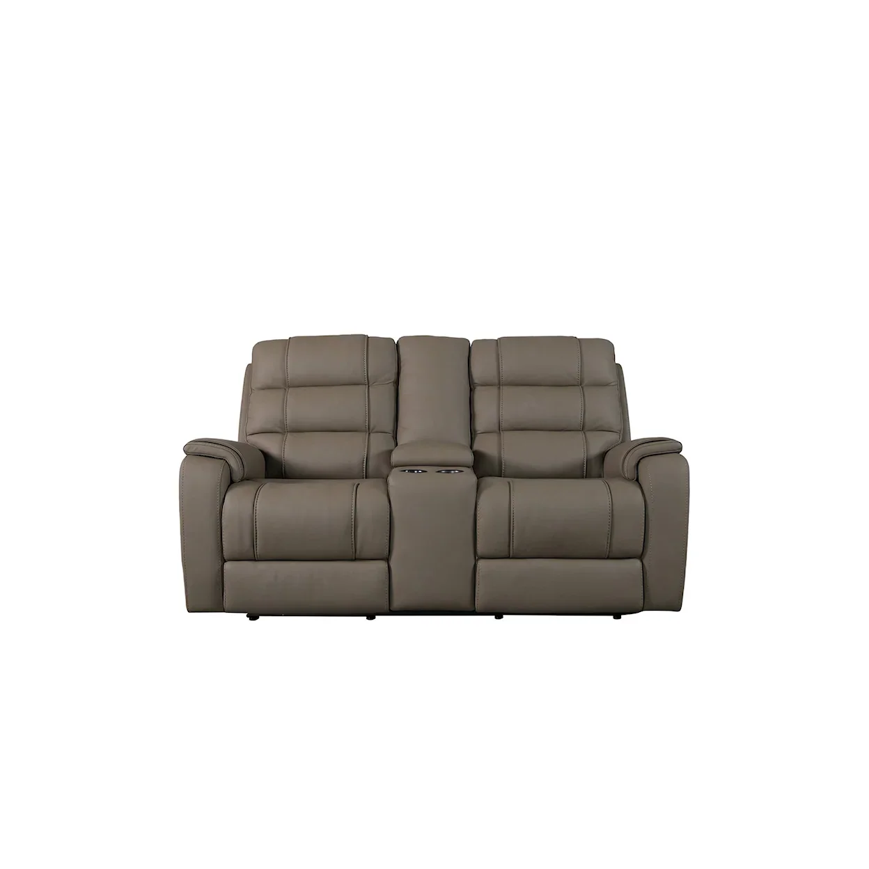 Bassett Wendell Power Reclining Loveseat w/Console in Gunemtal - Image 2
