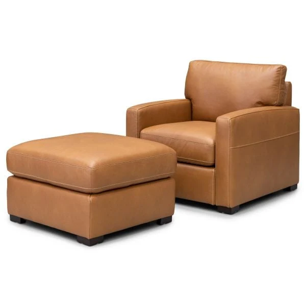 Bassett Wilson Chair in Pecan Leather - Image 2
