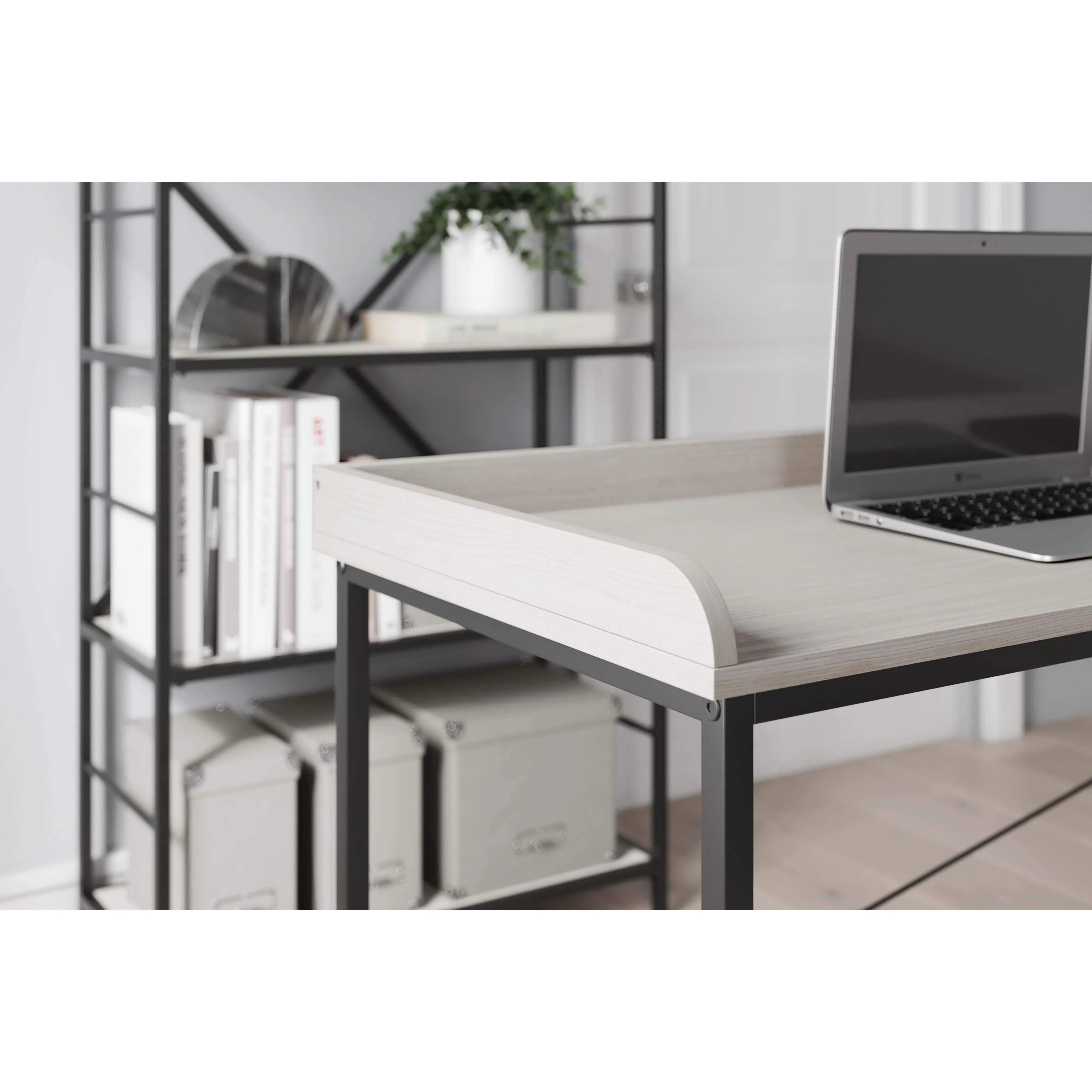 Bayflynn - White/black - Home Office Desk - Clean-lined - Image 8