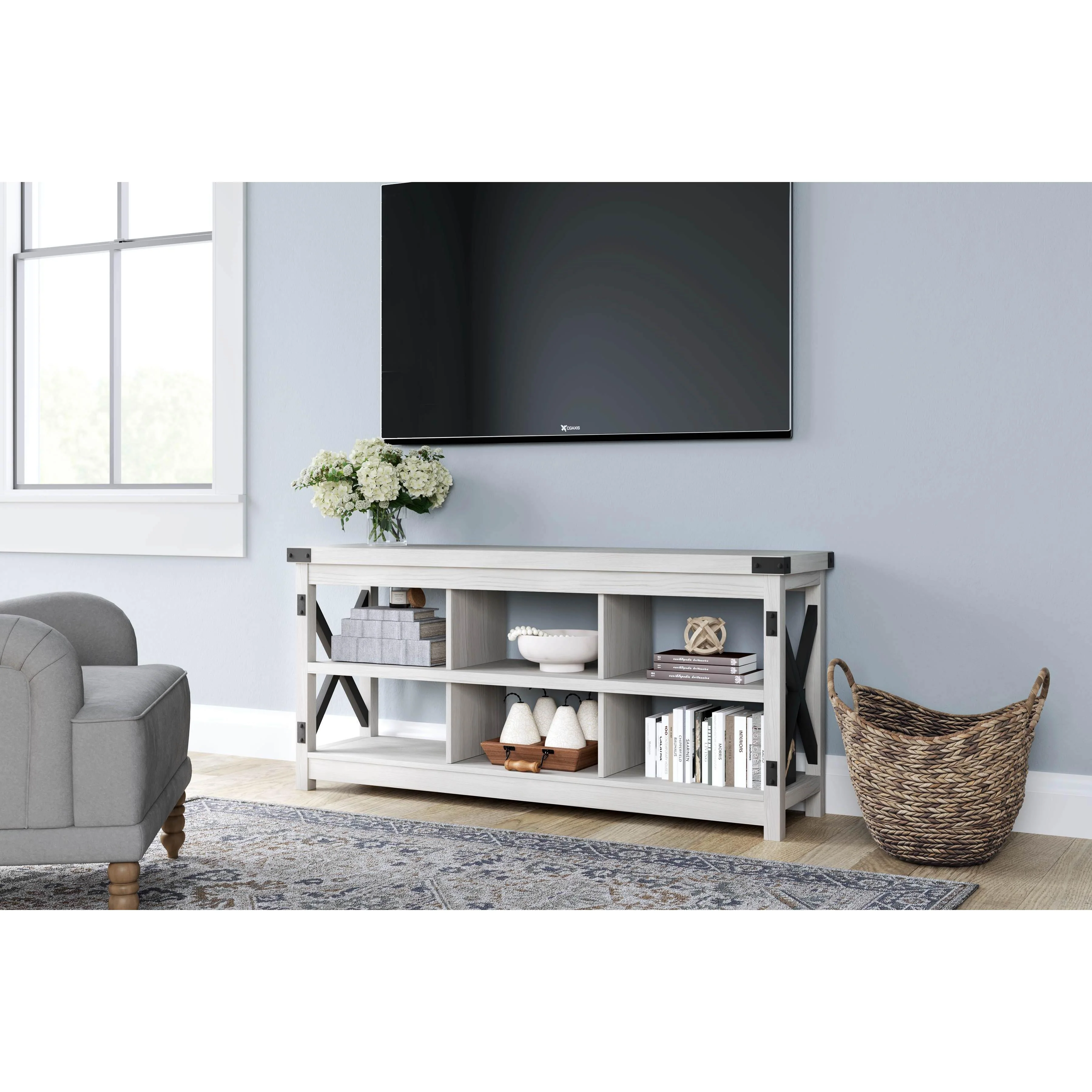 Bayflynn - White/black - Large Tv Stand - Image 2
