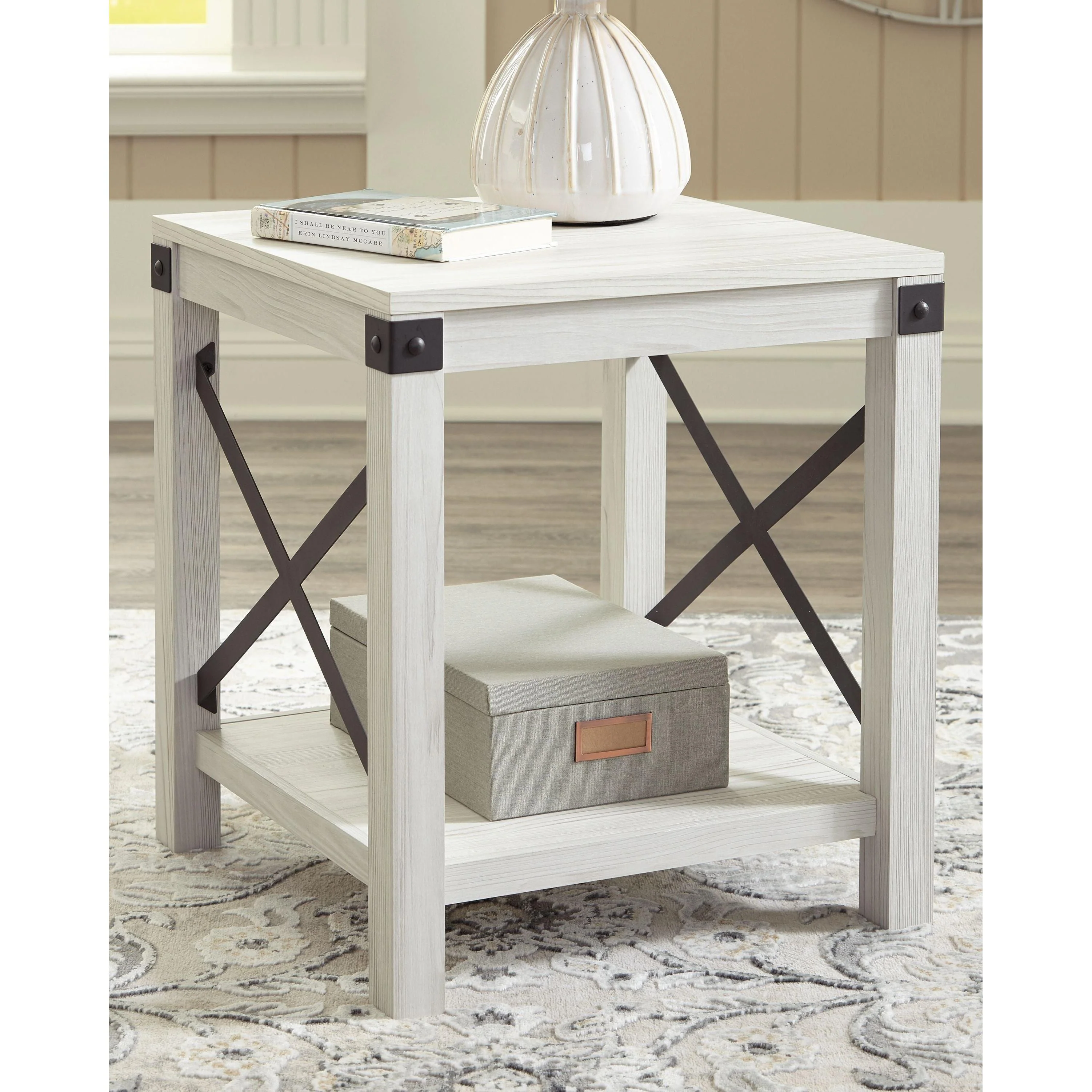 Bayflynn - Whitewash - Square End Table - Image 2