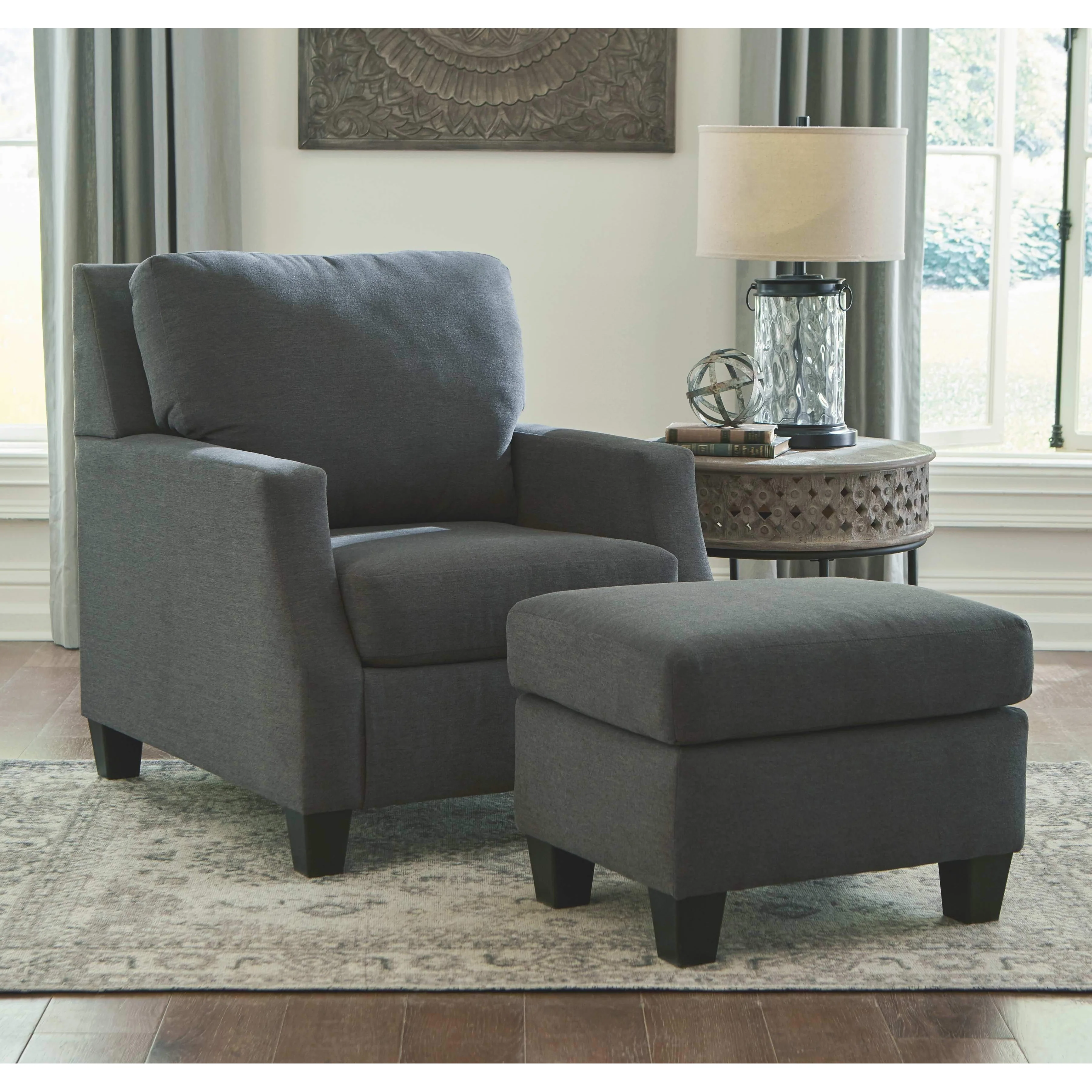 Bayonne - Charcoal - 2 Pc. - Chair, Ottoman