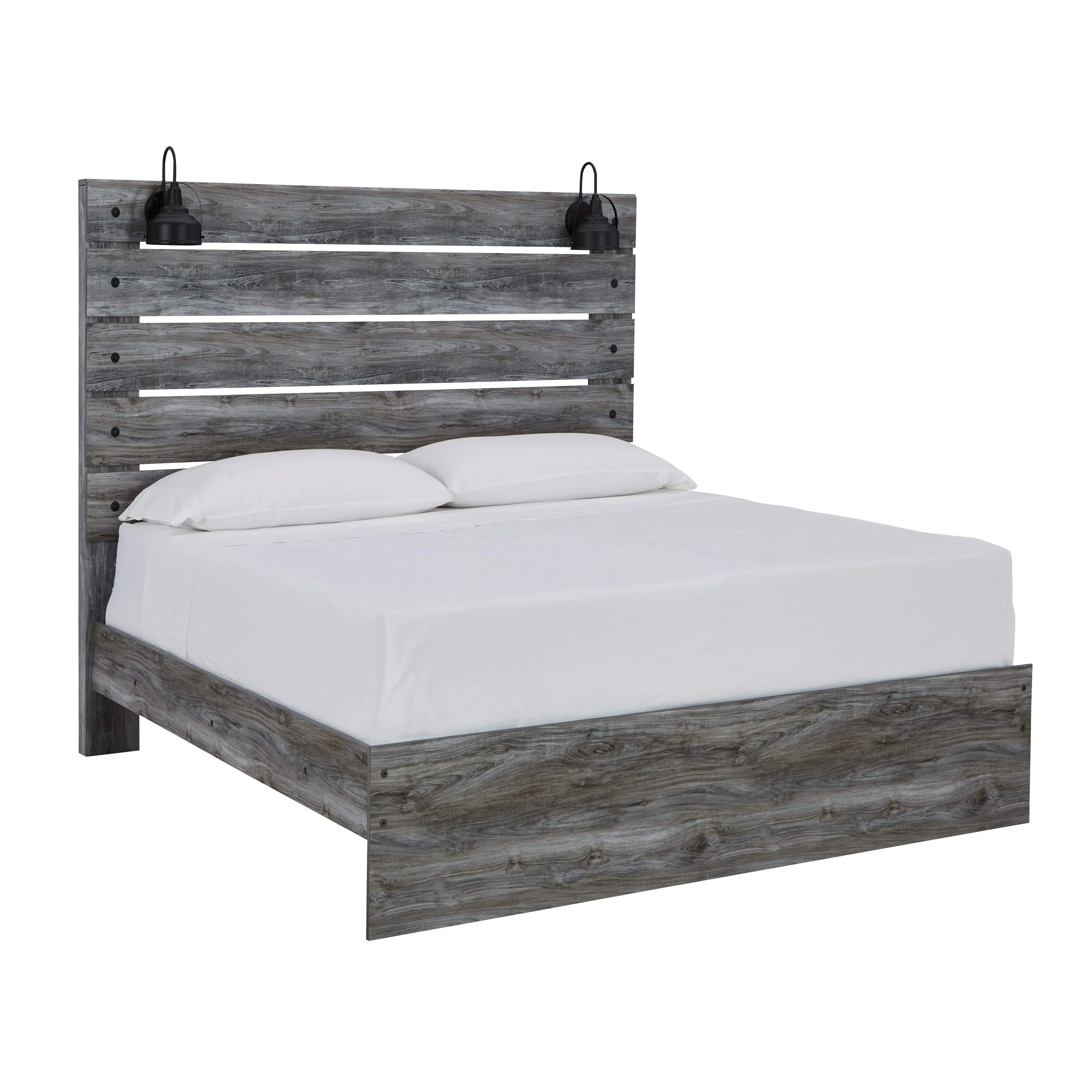 Baystorm - Gray - Queen Panel Bed - Footboard Slat - Image 2
