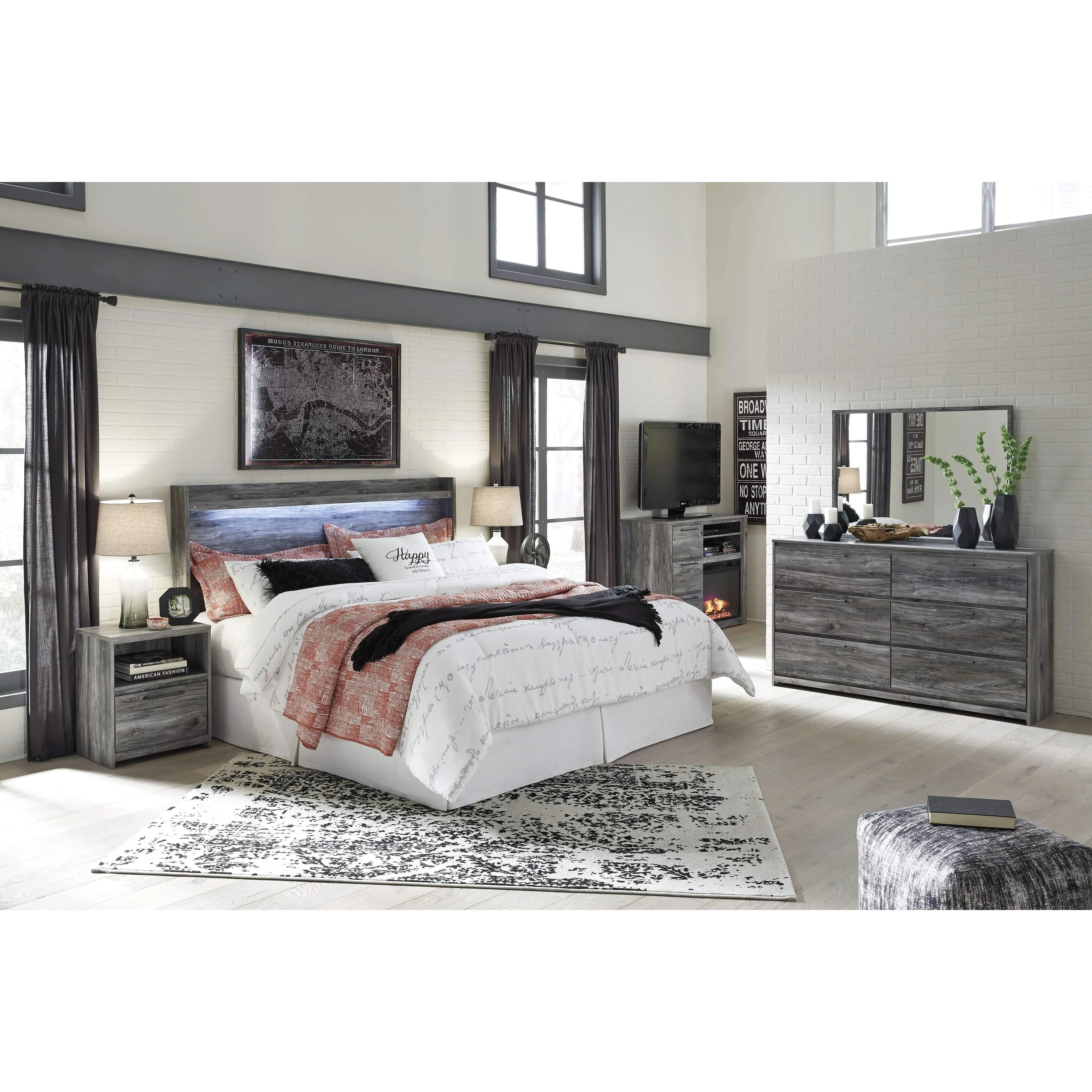 Baystorm - Gray - Queen Panel Headboard - Image 3
