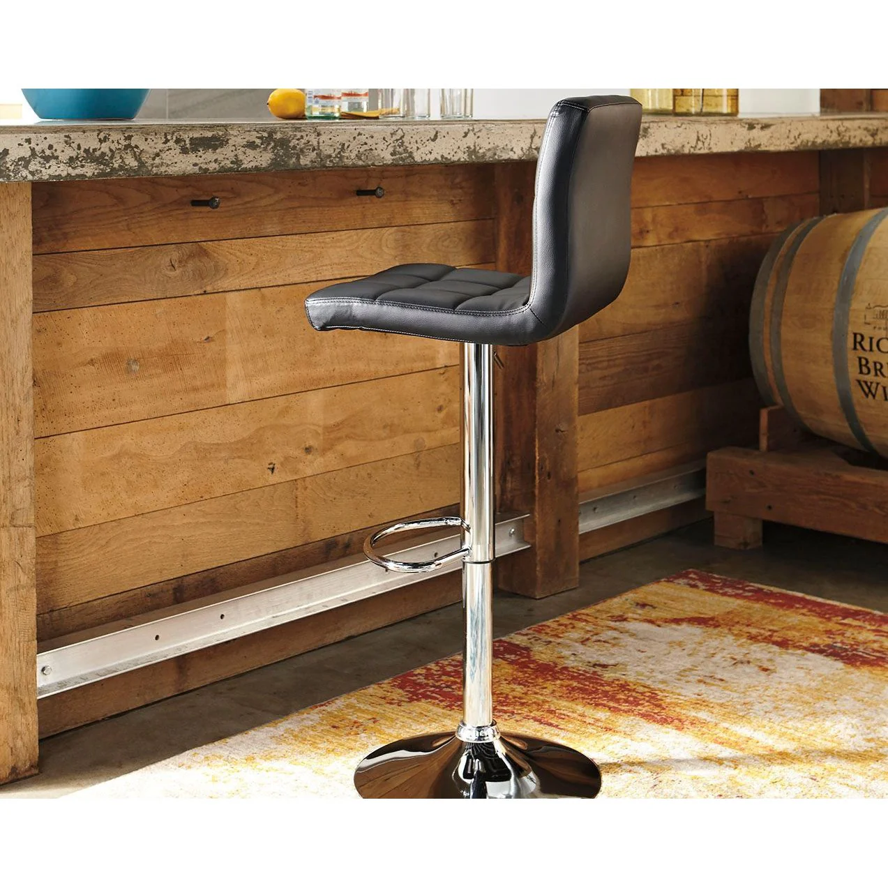 Bellatier - Black/chrome Finish - Tall Uph Swivel Barstool(2/cn) - Image 2