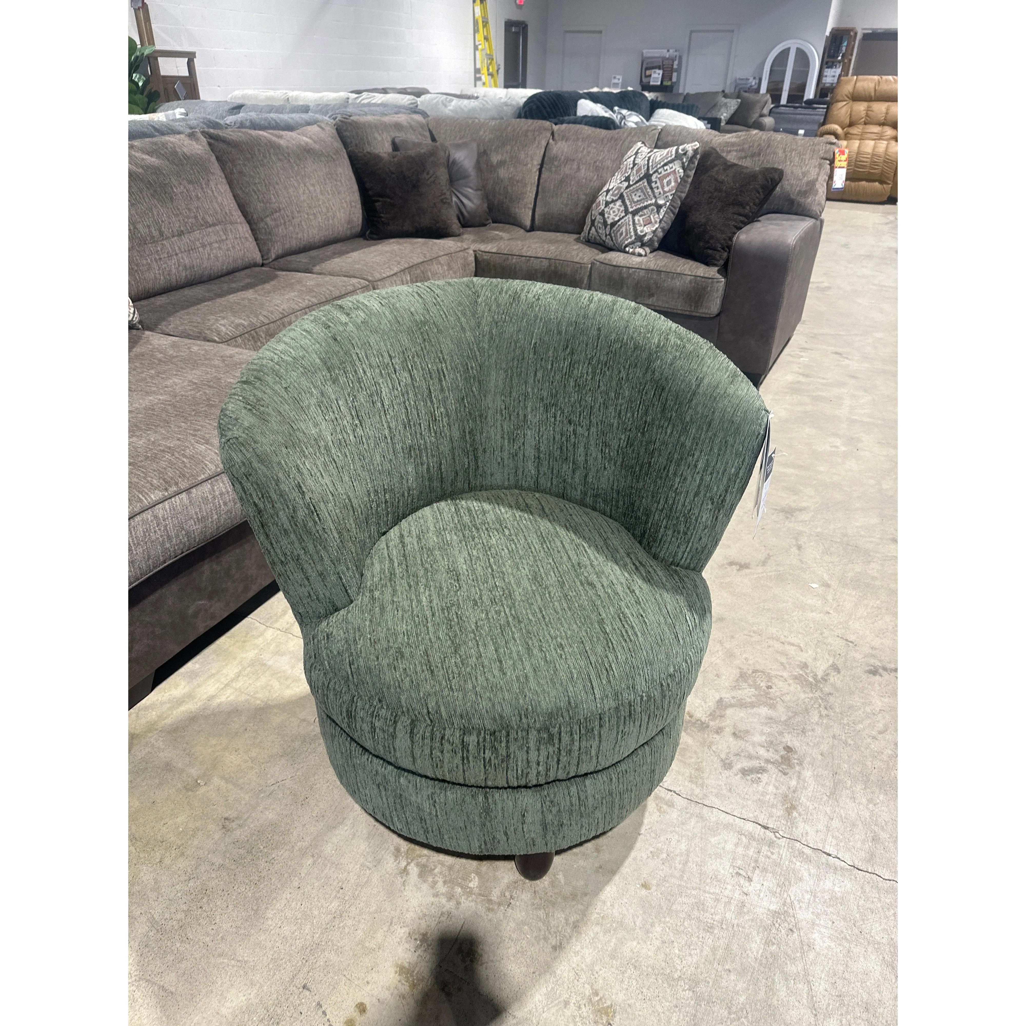 Best Palmona Swivel Barrel Chair in Olive (dark streaks) - Image 2
