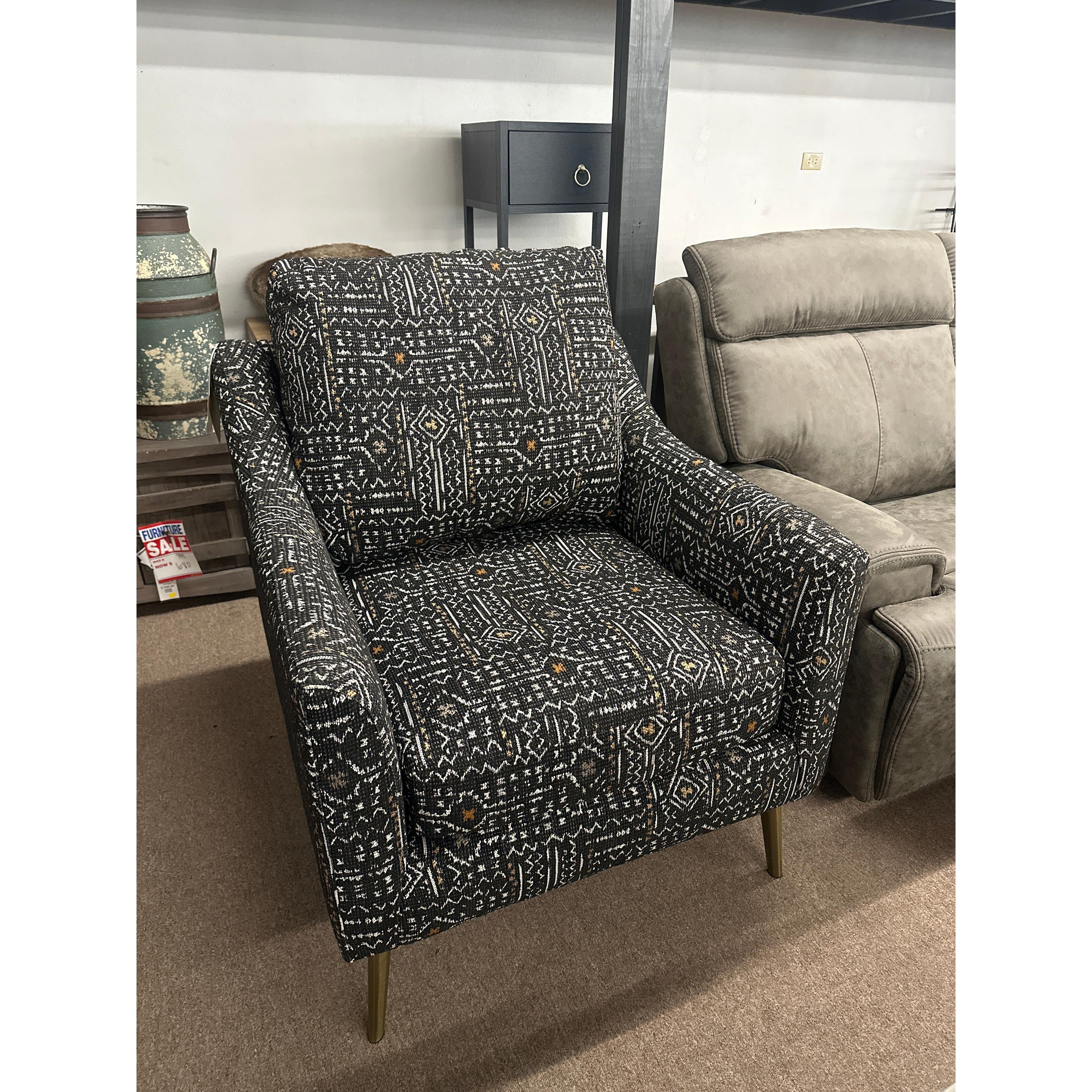 Best Smitten Chair & Ottoman w/ Gold legs in Domino - Image 3