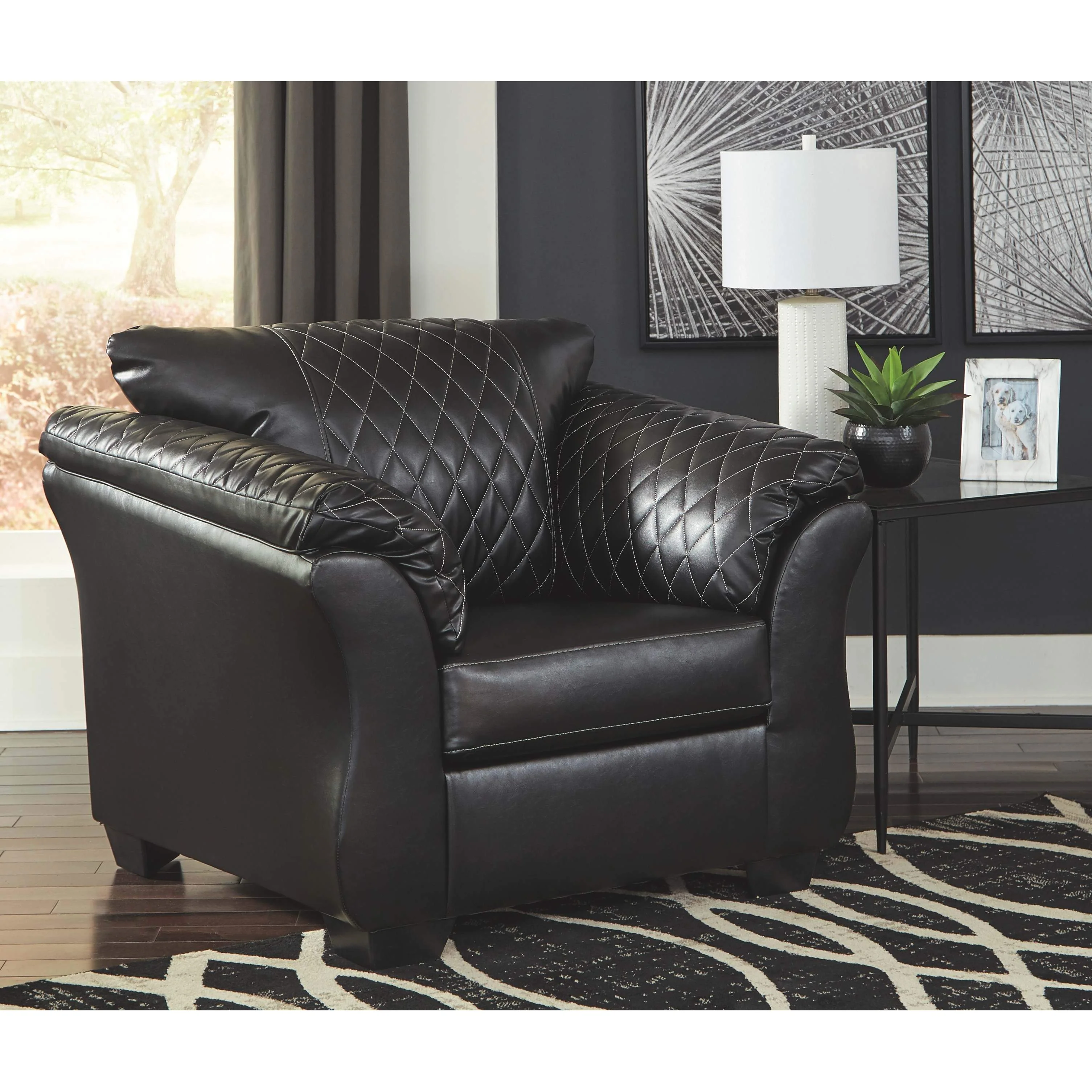 Betrillo - Black - 2 Pc. - Chair With Ottoman - Image 2