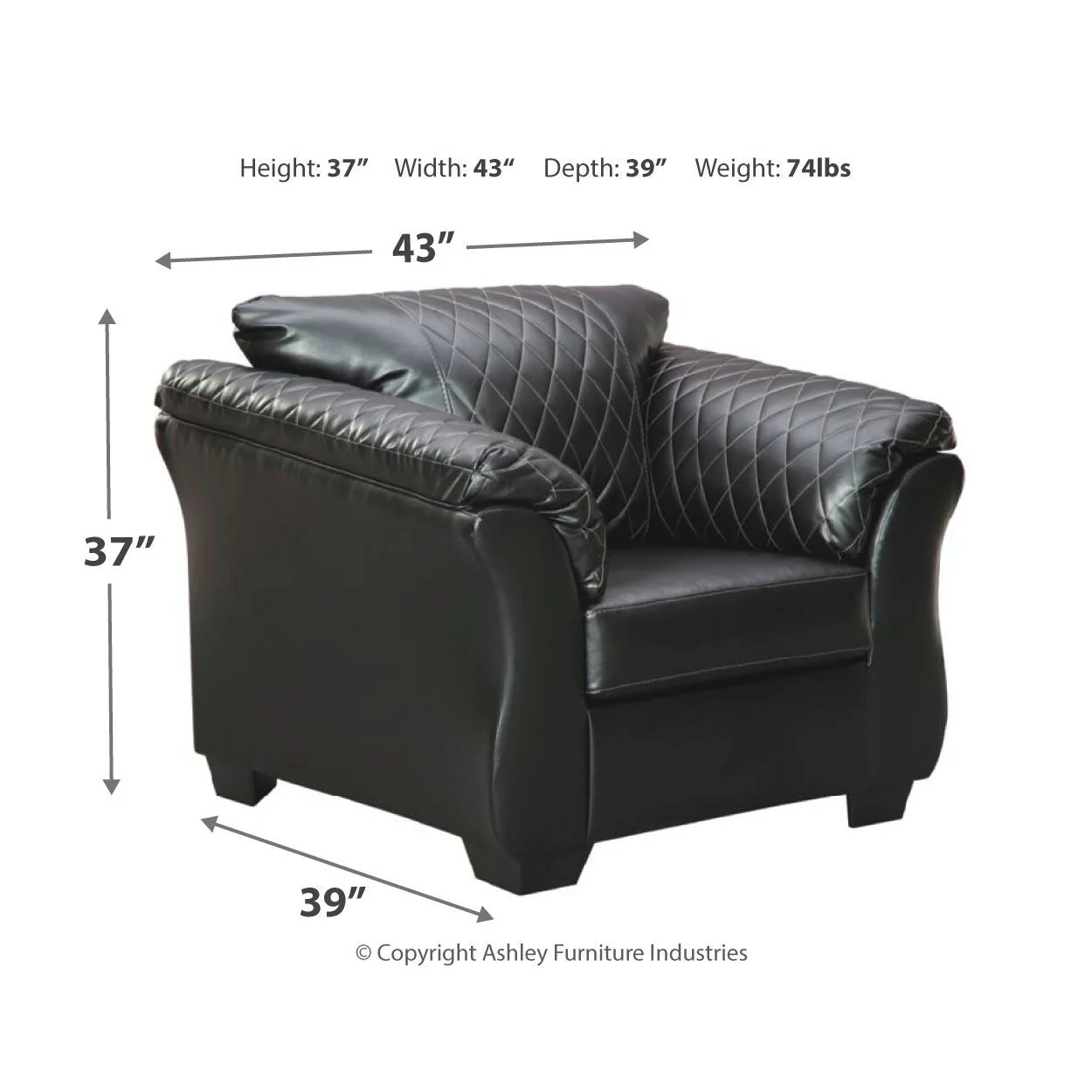Betrillo - Black - Chair - Image 3