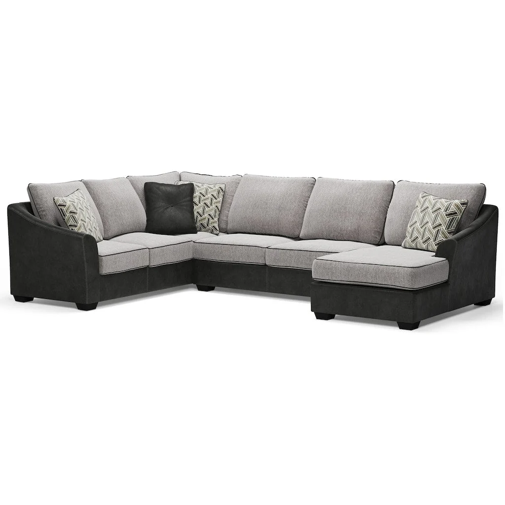 Bilgray - Pewter - Left Arm Facing Sofa 3 Pc Sectional - Image 3