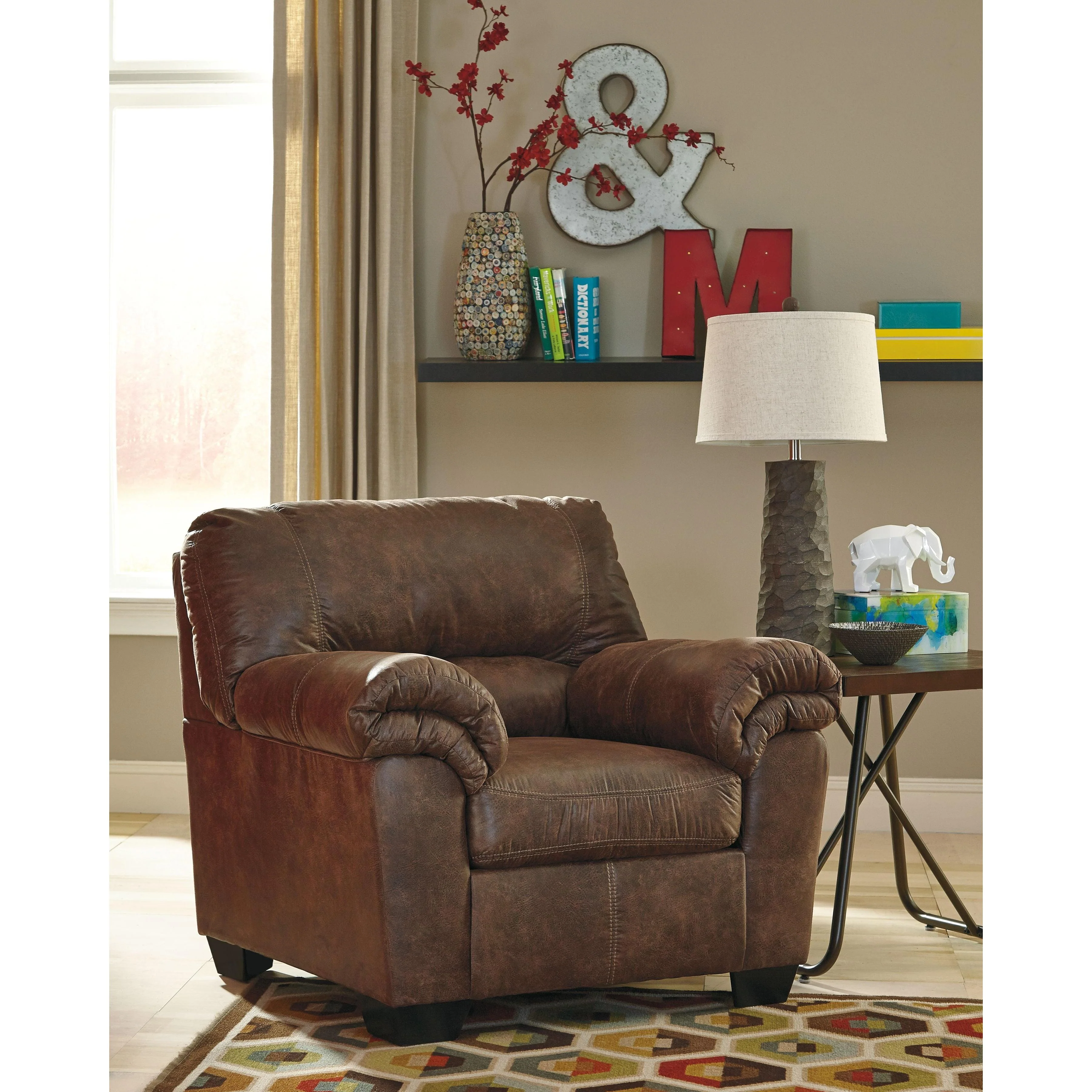 Ashley Bladen Club Chair & Ottoman in Coffee - Image 10