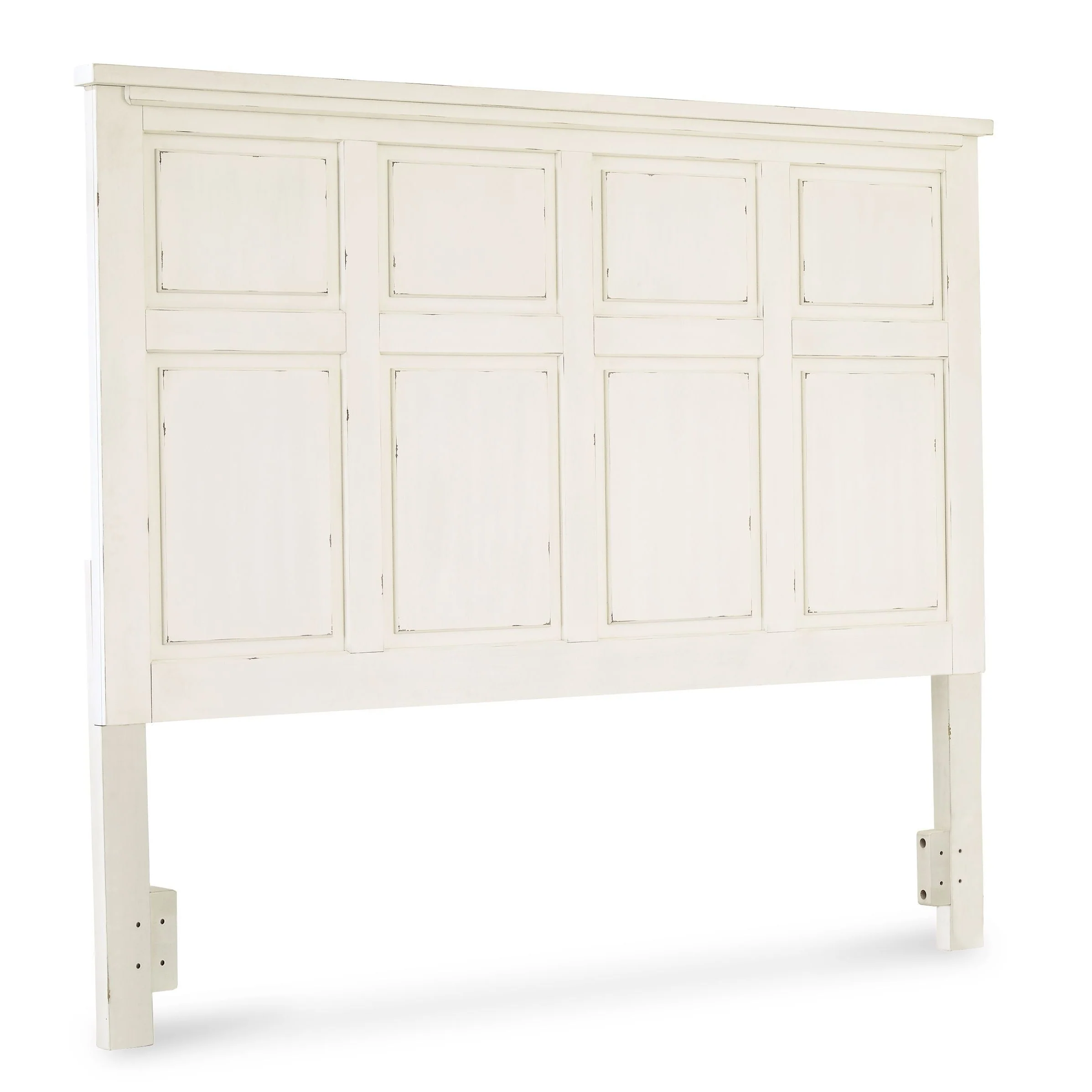 Braunter - Aged White - Queen Panel Headboard