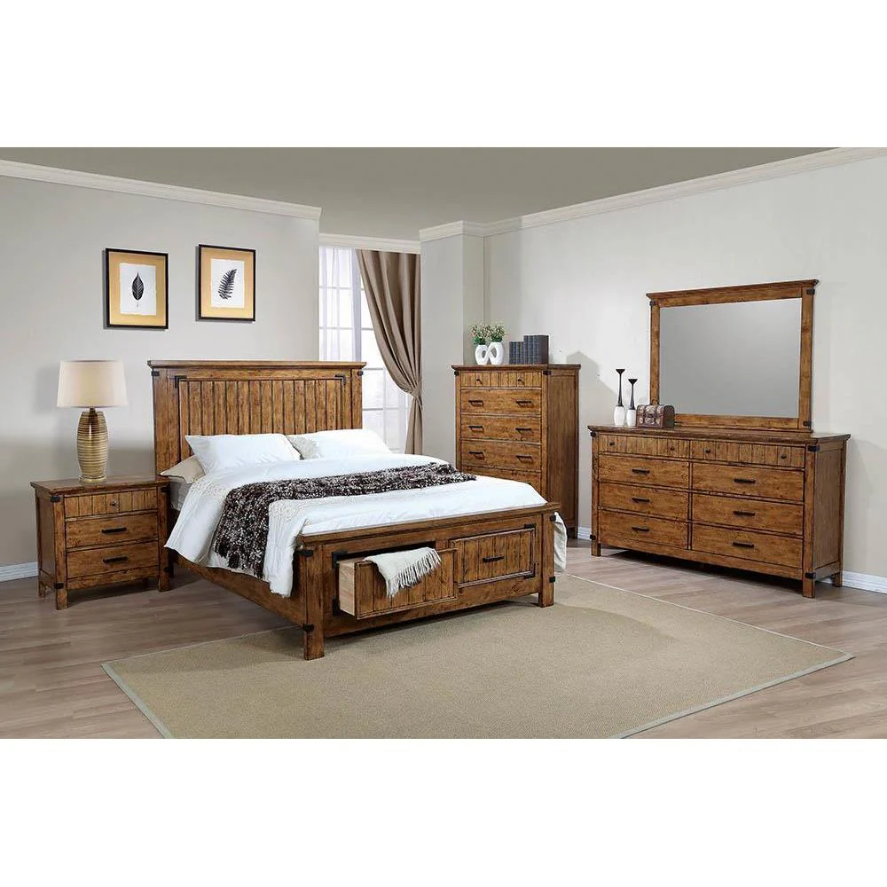 Brenner - California King Bed - Light Brown - Wood