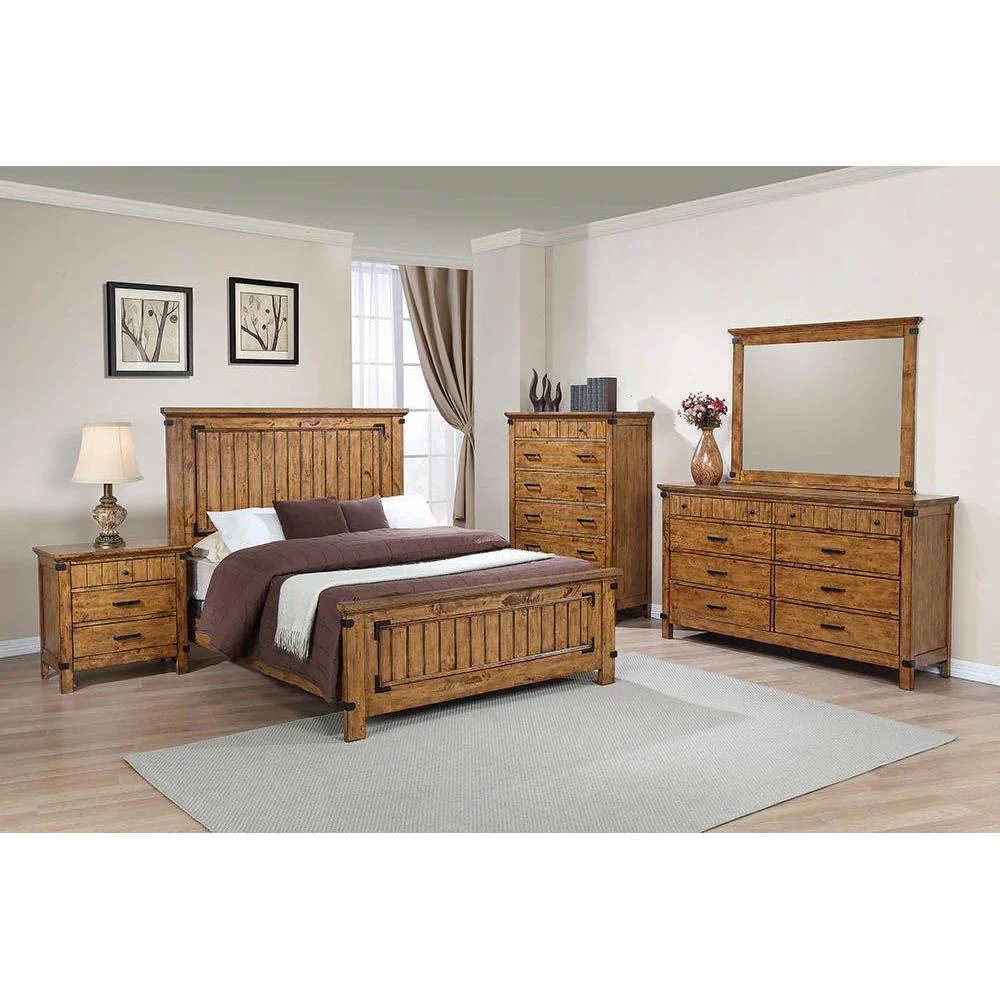 Brenner - Eastern King Bed - Wood - Light Brown