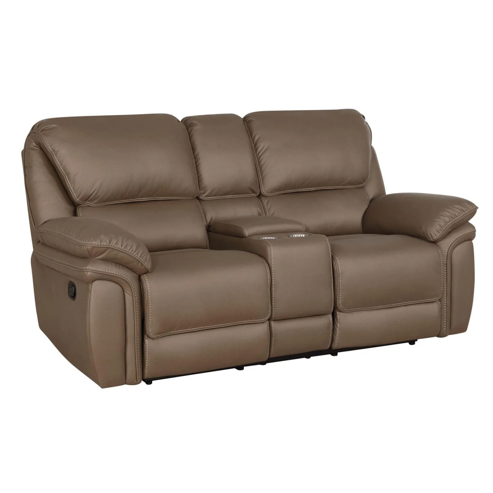 Breton - Motion Loveseat With Console - Light Brown - Image 2