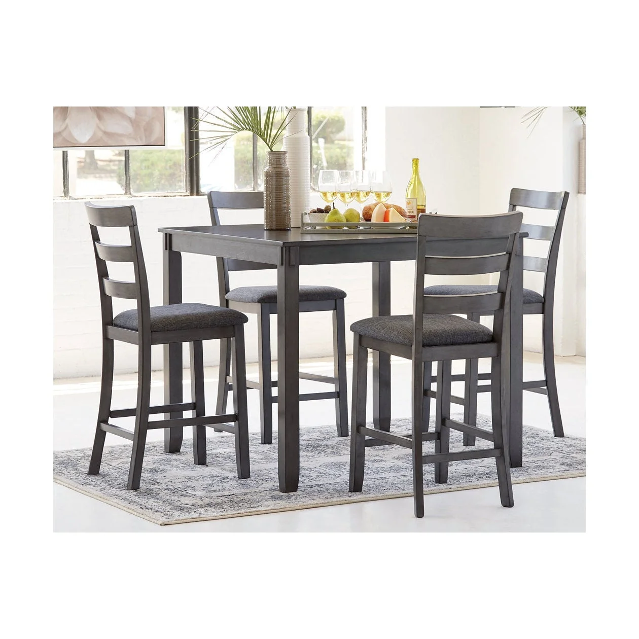 Ashley Bridson Counter Height Square Table w/4 Chairs Set-Sell as Set only