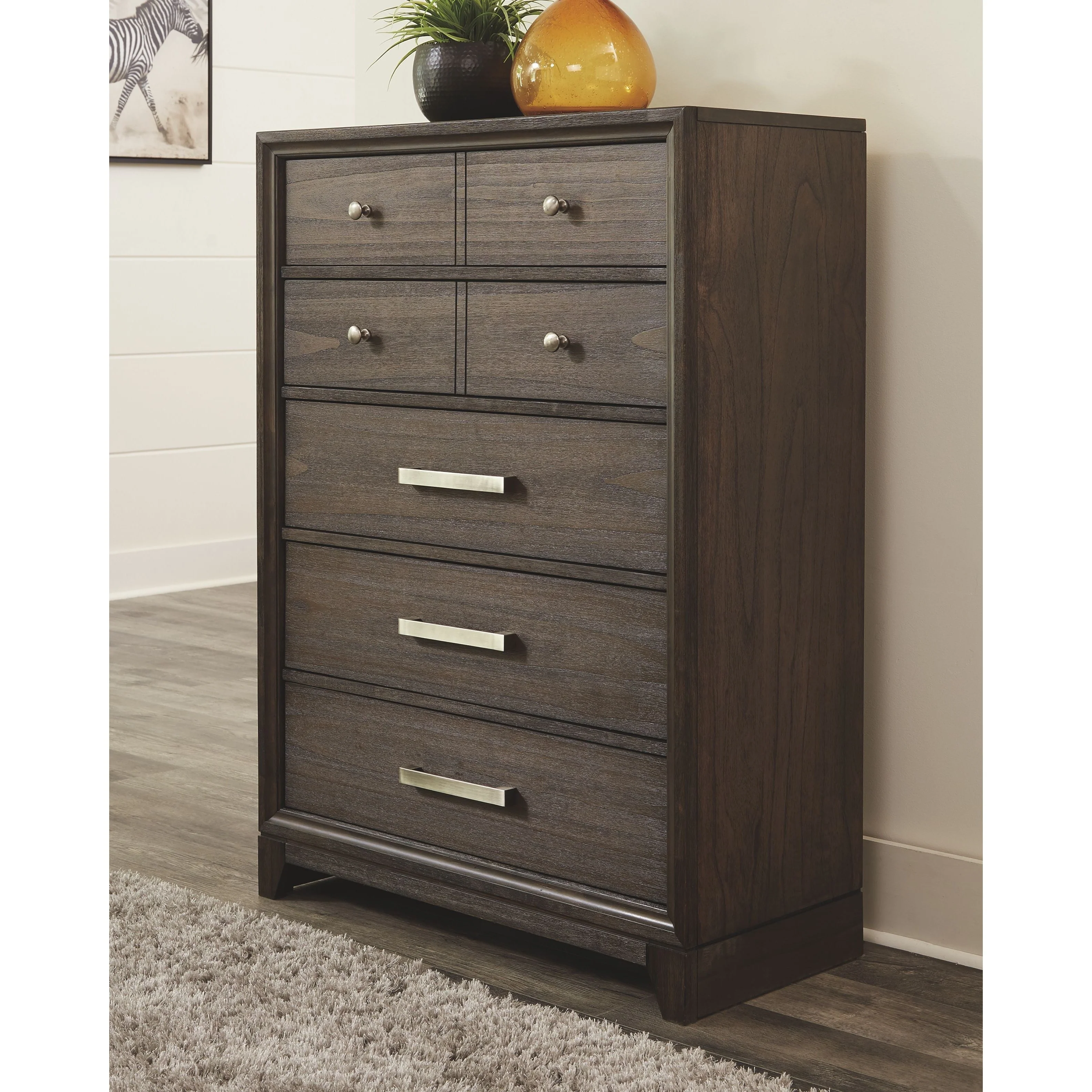 Brueban - Brown - Five Drawer Chest - Image 10