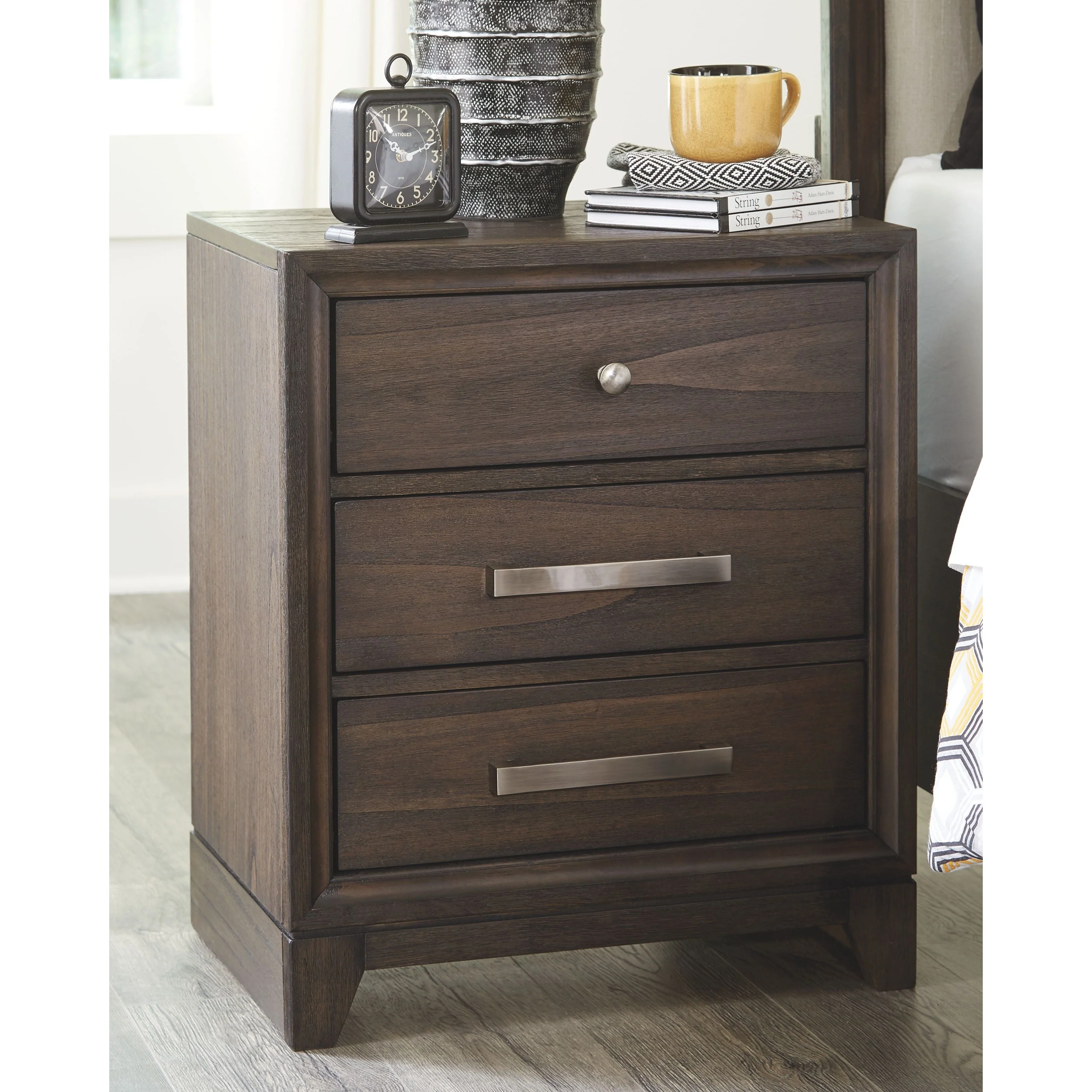 Brueban - Brown - Three Drawer Night Stand - Image 2
