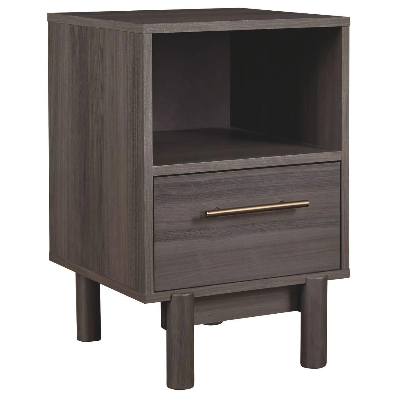 Brymont - Dark Gray - One Drawer Night Stand - Small