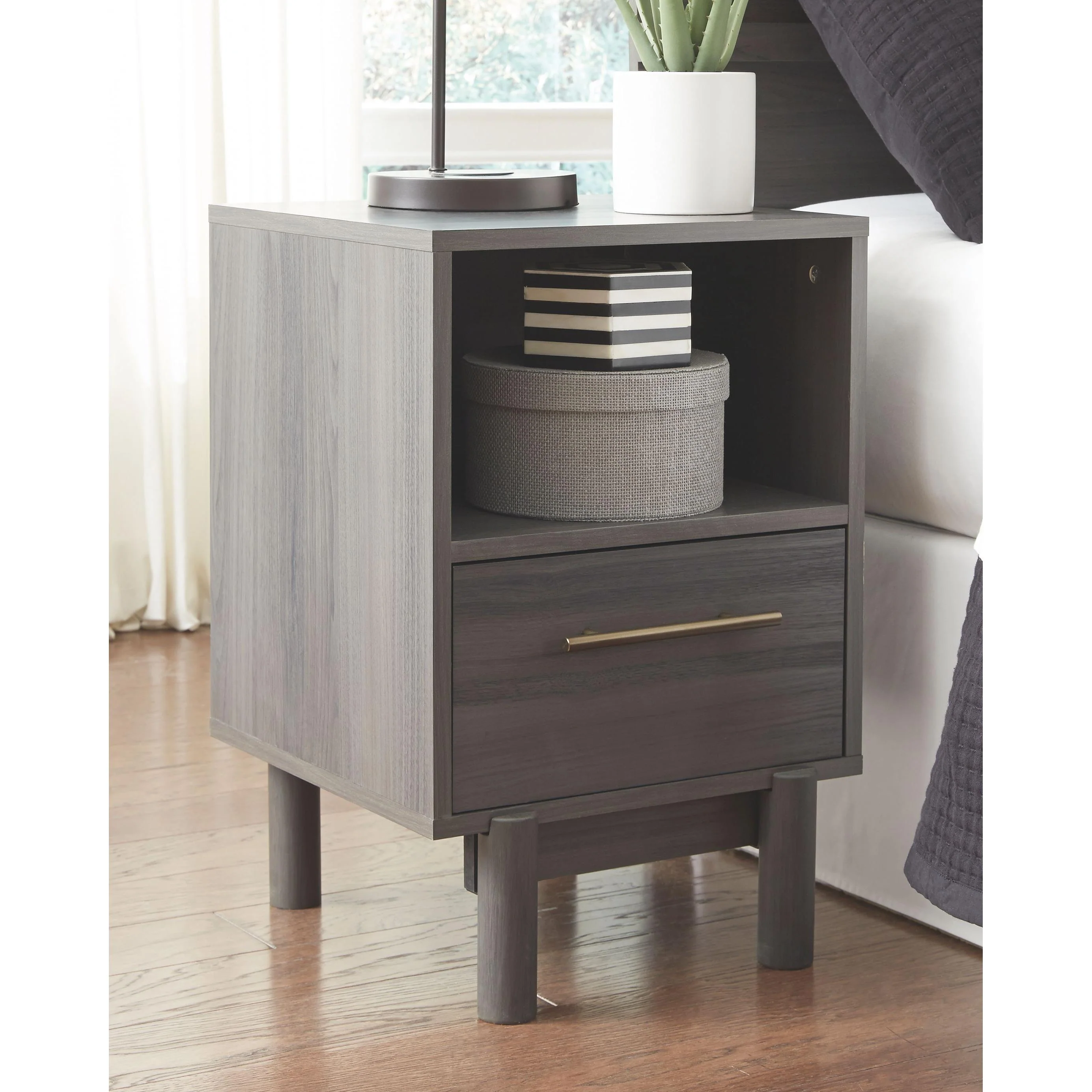 Brymont - Dark Gray - One Drawer Night Stand - Small - Image 8