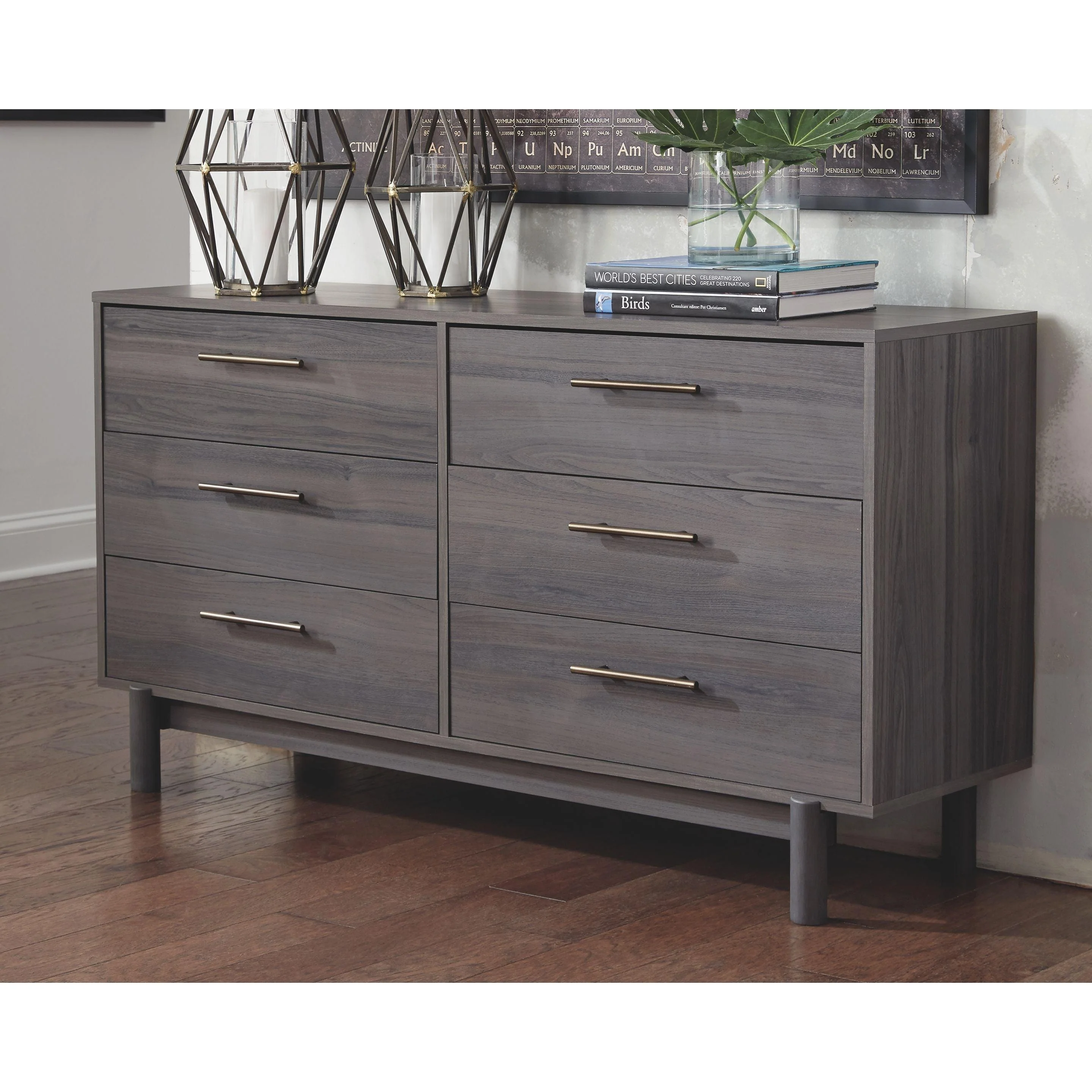 Brymont - Dark Gray - Six Drawer Dresser - Modern - Image 2
