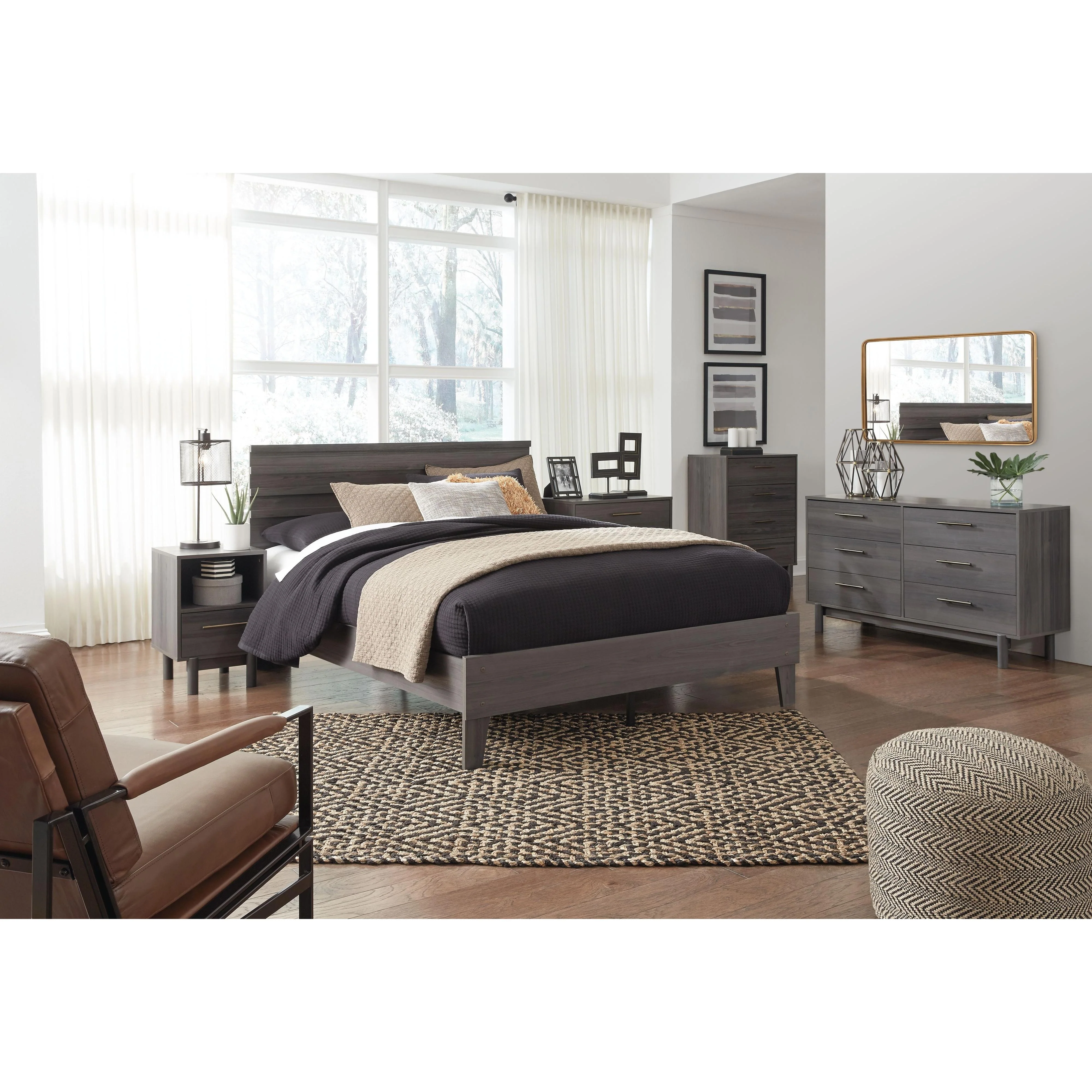 Brymont - Dark Gray - Six Drawer Dresser - Modern - Image 7