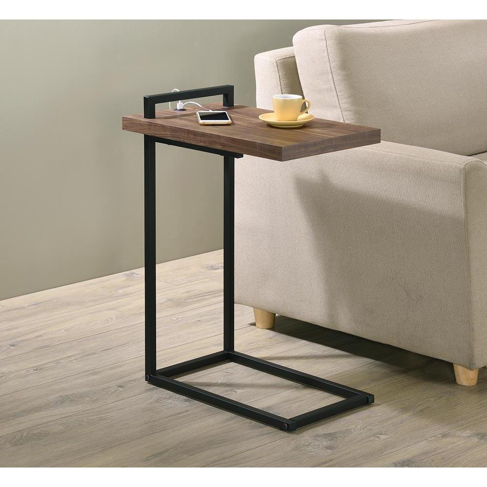 C-shape Snack Table - Aged Walnut