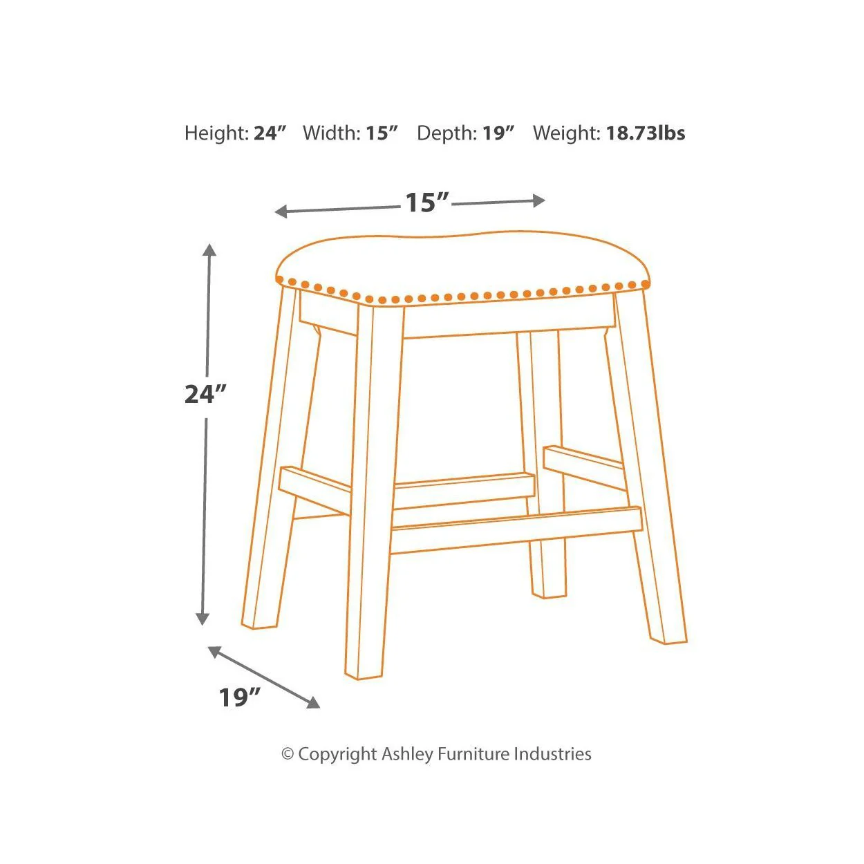 Caitbrook - Gray - Counter Height Upholstered Bar Stool (set Of 2) - Image 3