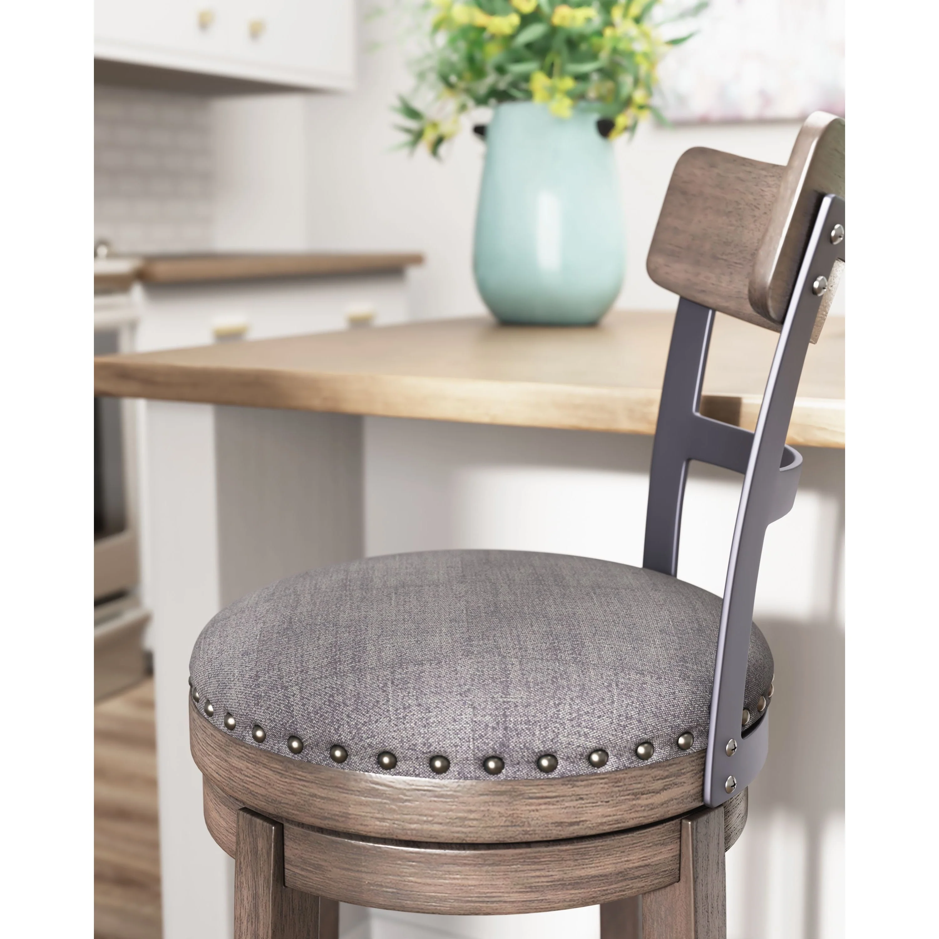 Caitbrook - Gray - Uph Swivel Barstool (1/cn) - Image 21