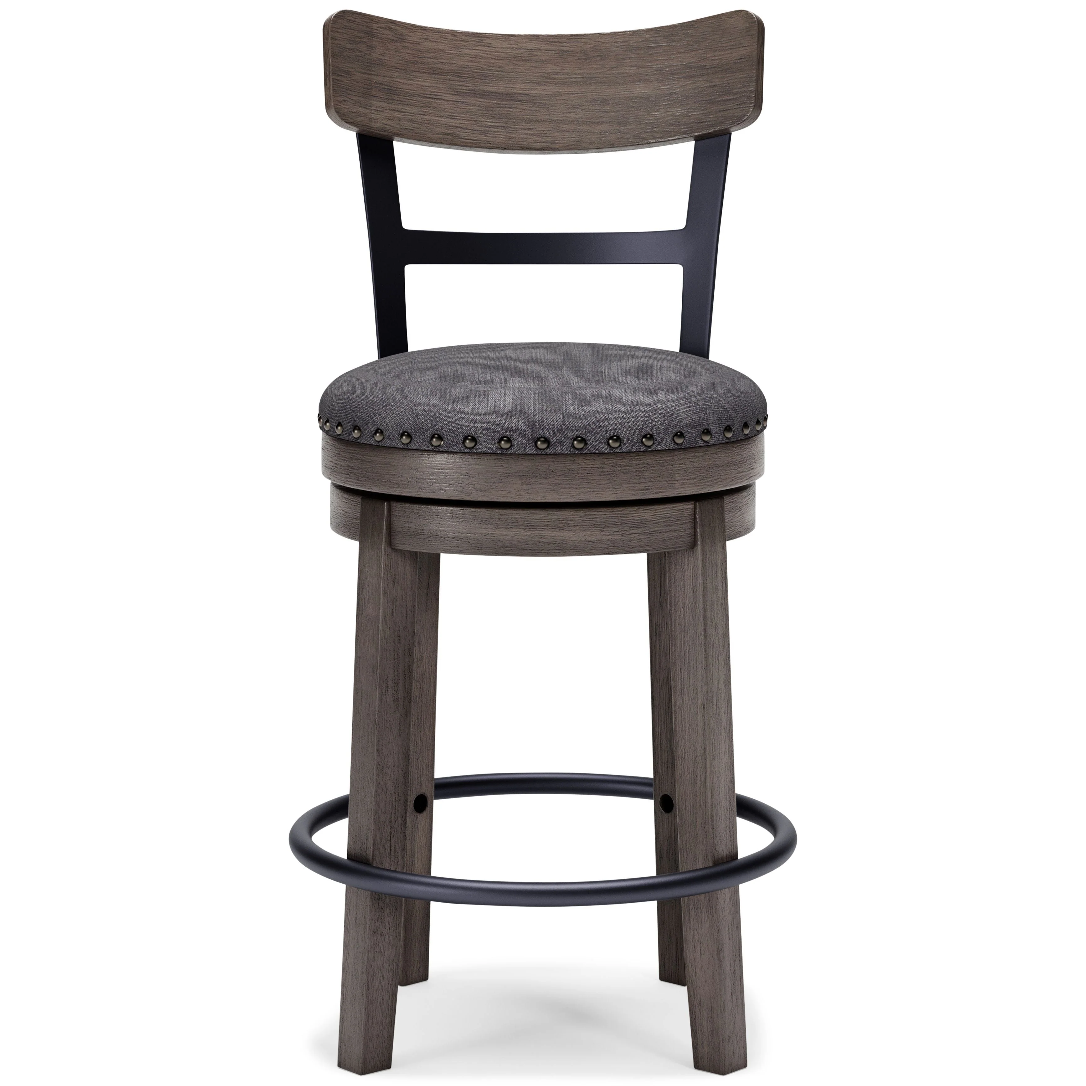 Caitbrook - Gray - Uph Swivel Barstool (1/cn) - Image 3