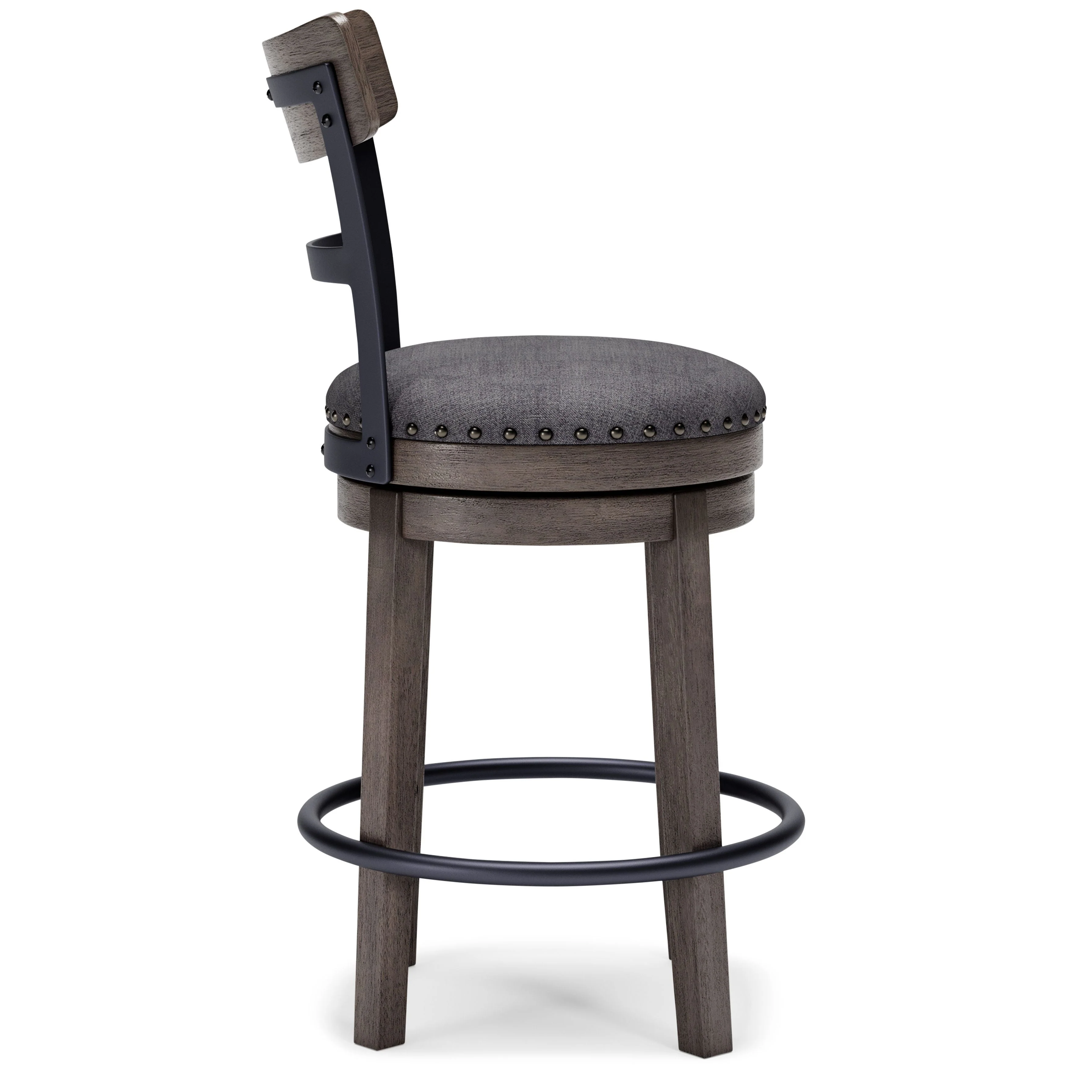 Caitbrook - Gray - Uph Swivel Barstool (1/cn) - Image 5