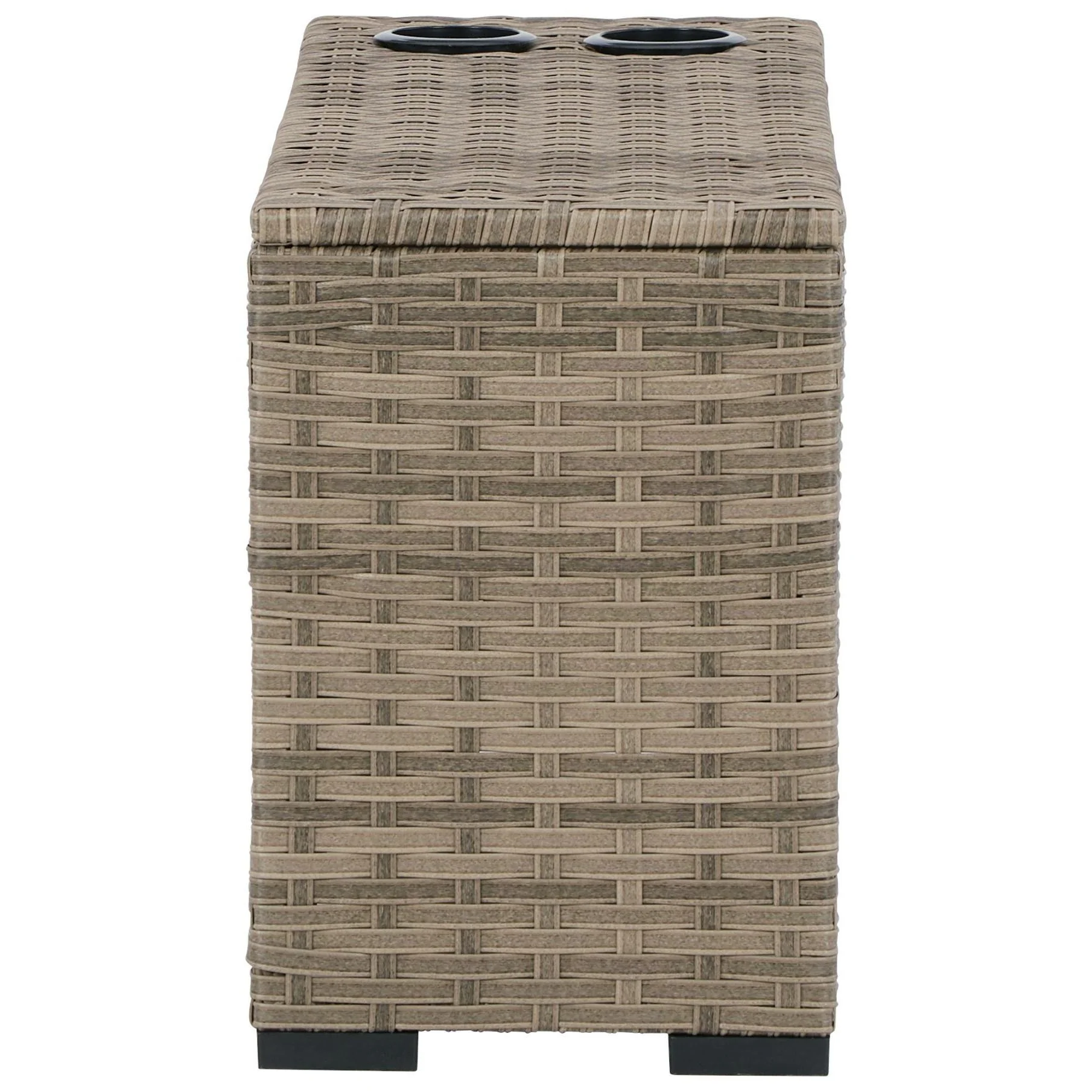 Calworth - Beige - Console With Drink Holders - Image 4