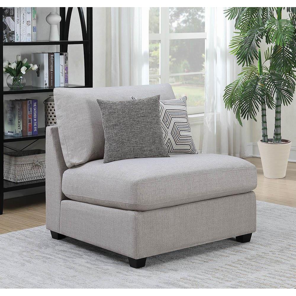 Cambria Upholstered Armless Chair - Grey - Image 2