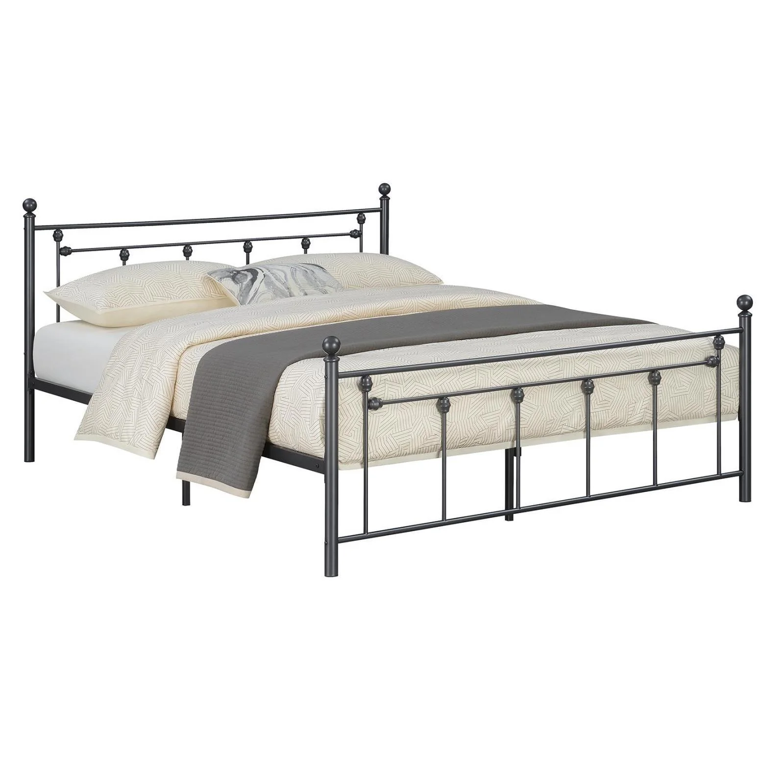 Canon - Metal Slatted Headboard Queen Platform Bed - Black - Image 2