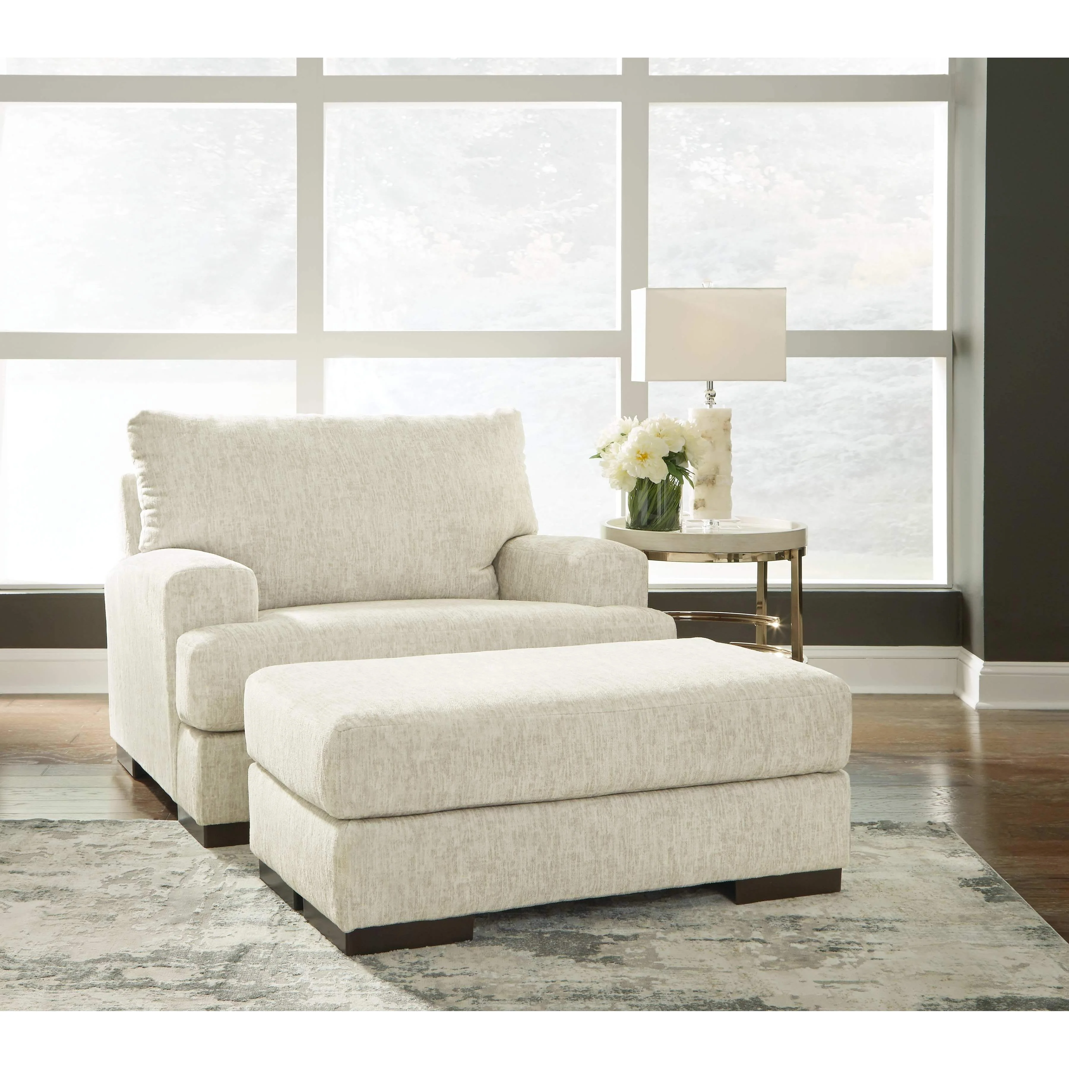 Caretti - Parchment - 2 Pc. - Chair And A Half, Ottoman - Image 2