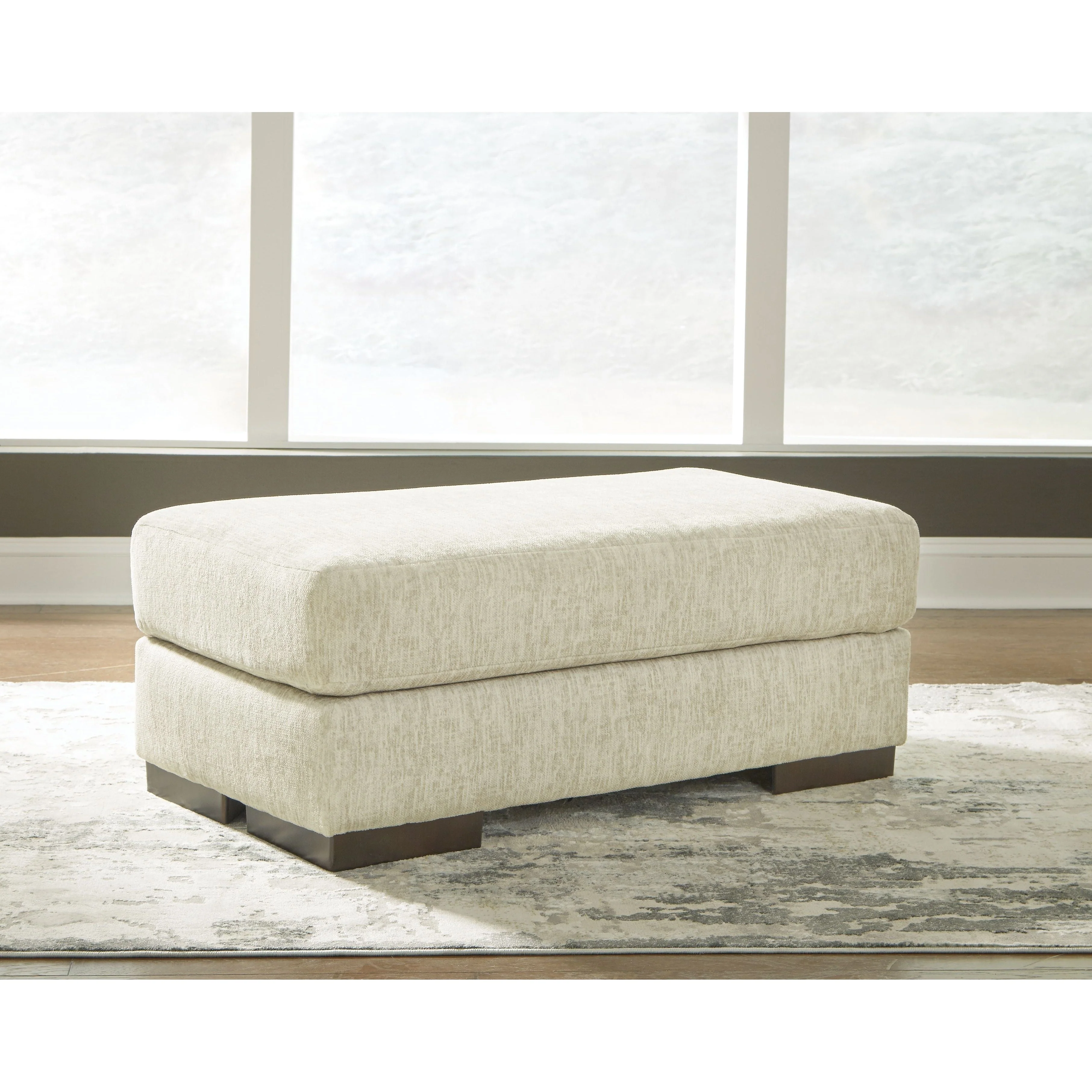 Ashley Caretti Ottoman in Parchment - Image 2