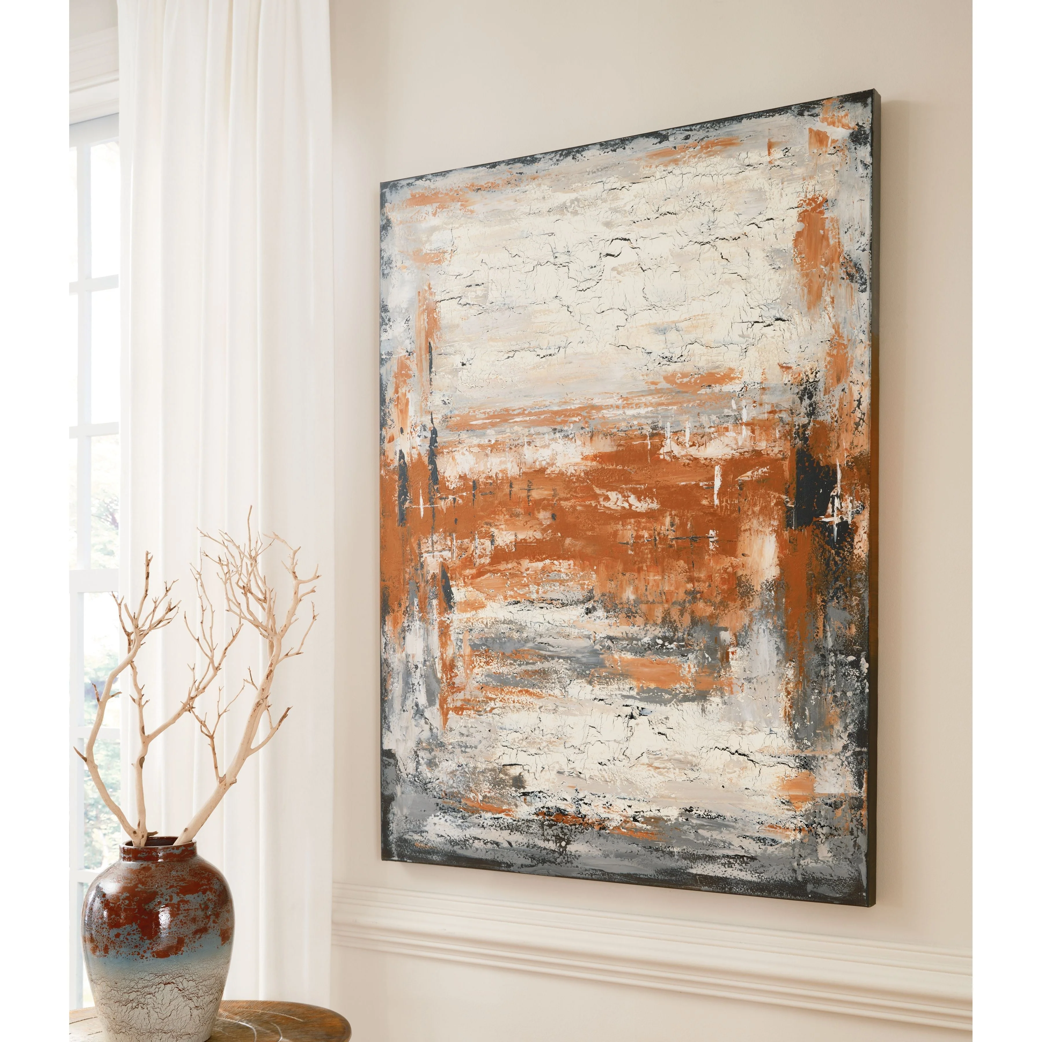 Carmely - Gray/white/orange - Wall Art - Image 18