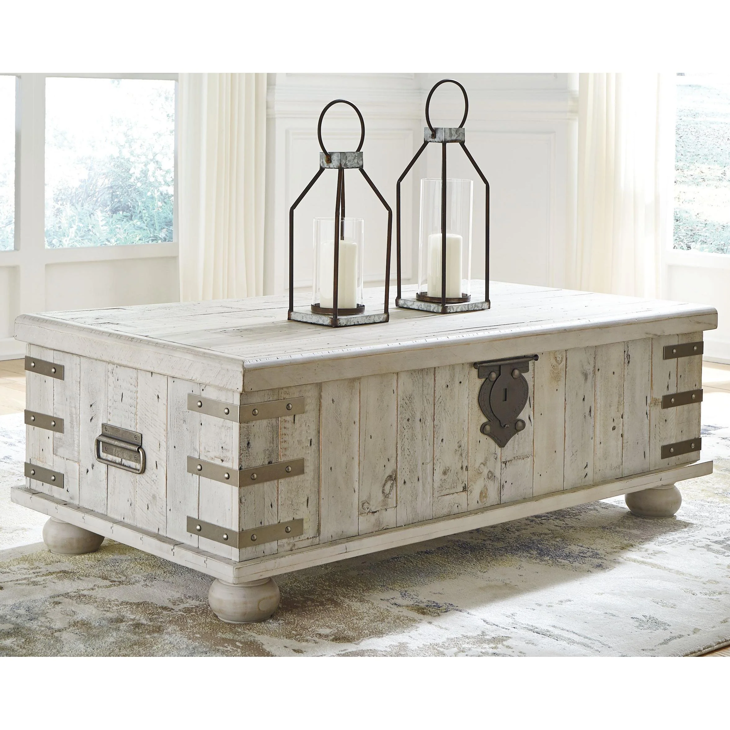 Carynhurst - White Wash Gray - Lift Top Cocktail Table - Image 2