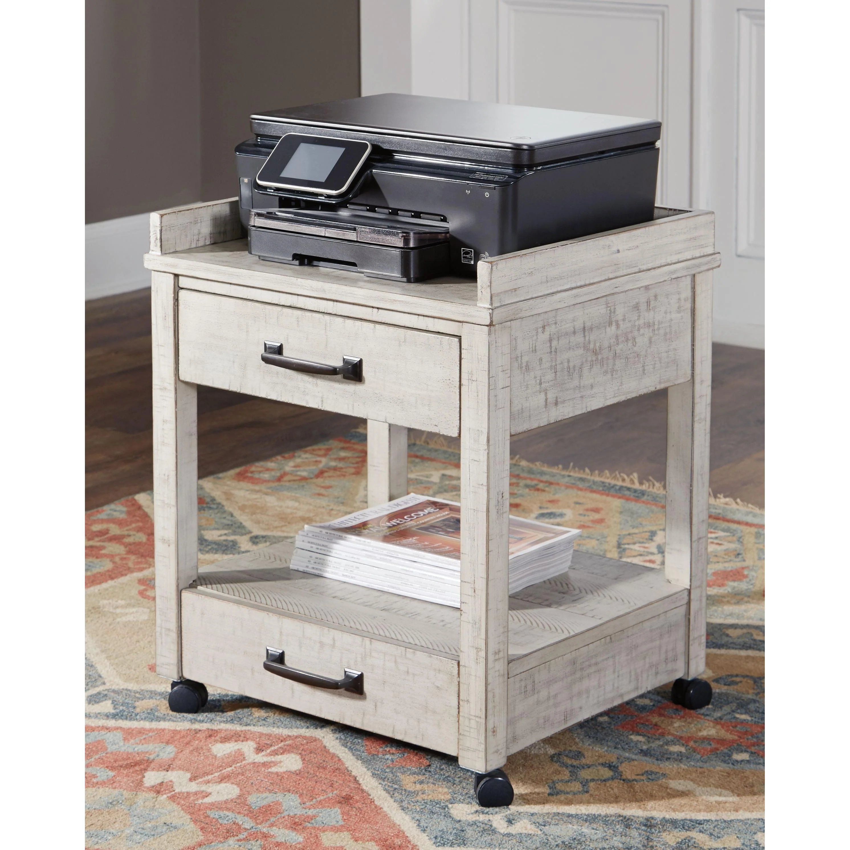 Carynhurst - Whitewash - Printer Stand - Image 2