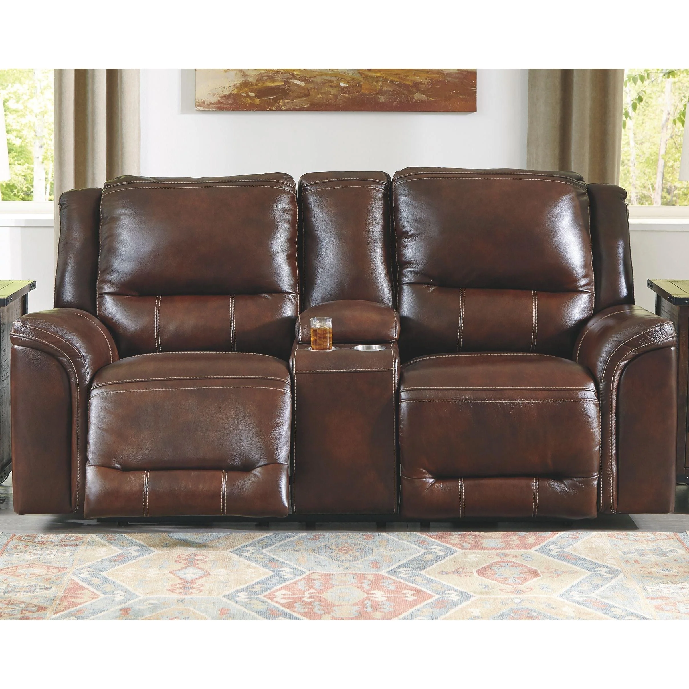 Catanzaro - Light Brown - Pwr Rec Loveseat/con/adj Hdrst - Image 2